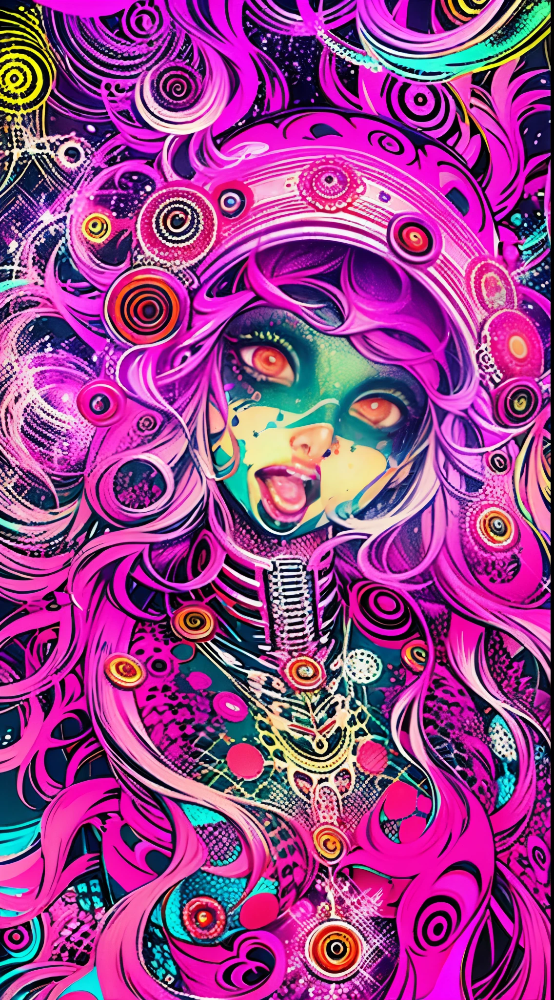 NSFW, Seductive psychedelic horror, nipples, Trippy Hentai, body horror, having sex, real breasts, surreal Sex, LSD trip, sensual, psychedelic sex, provocative, very colorful, glowing