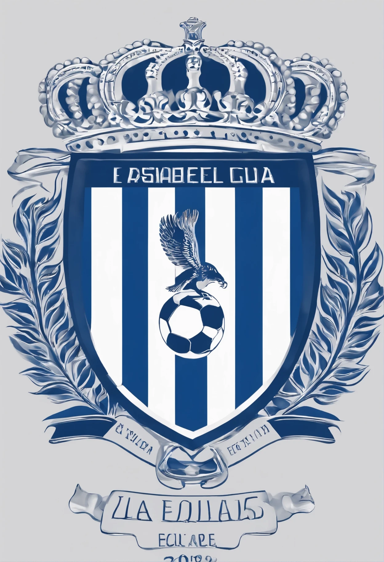 El escudo de "La Academia (Football Chair)" presenta tonos azules, celestes y blancos. En el centro, las letras "LA" in clear and legible typography, surrounded by a minimalist design that symbolizes the passion for football and team unity. This design is inspired by the greatness of the Avellaneda Racing Club, but with a simpler and more distinctive aesthetic to "La Academia".