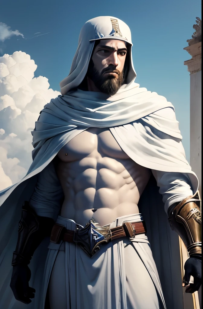 Deus grego hermes, super hiper detalhado, fundo branco desfocado. cinematic