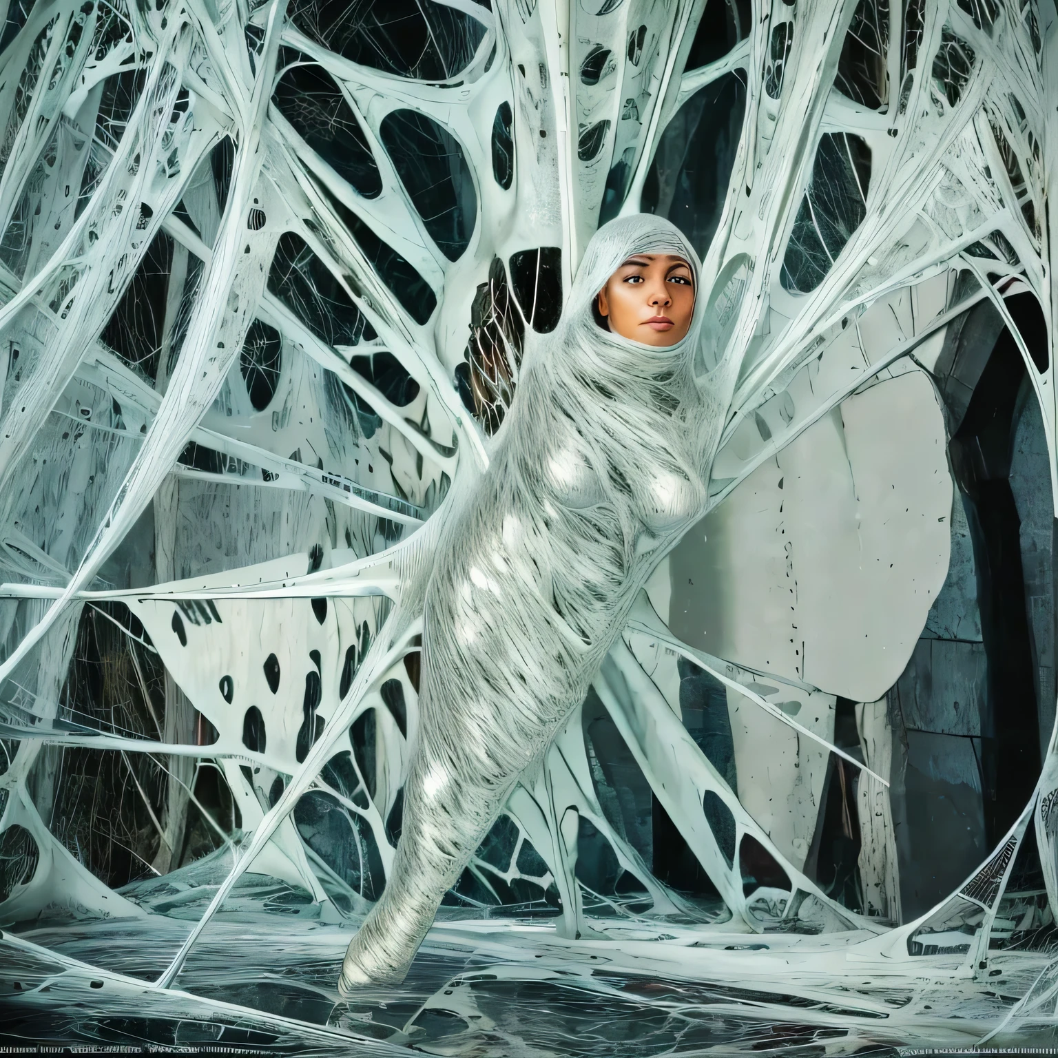 a girl trapped in the spider's web