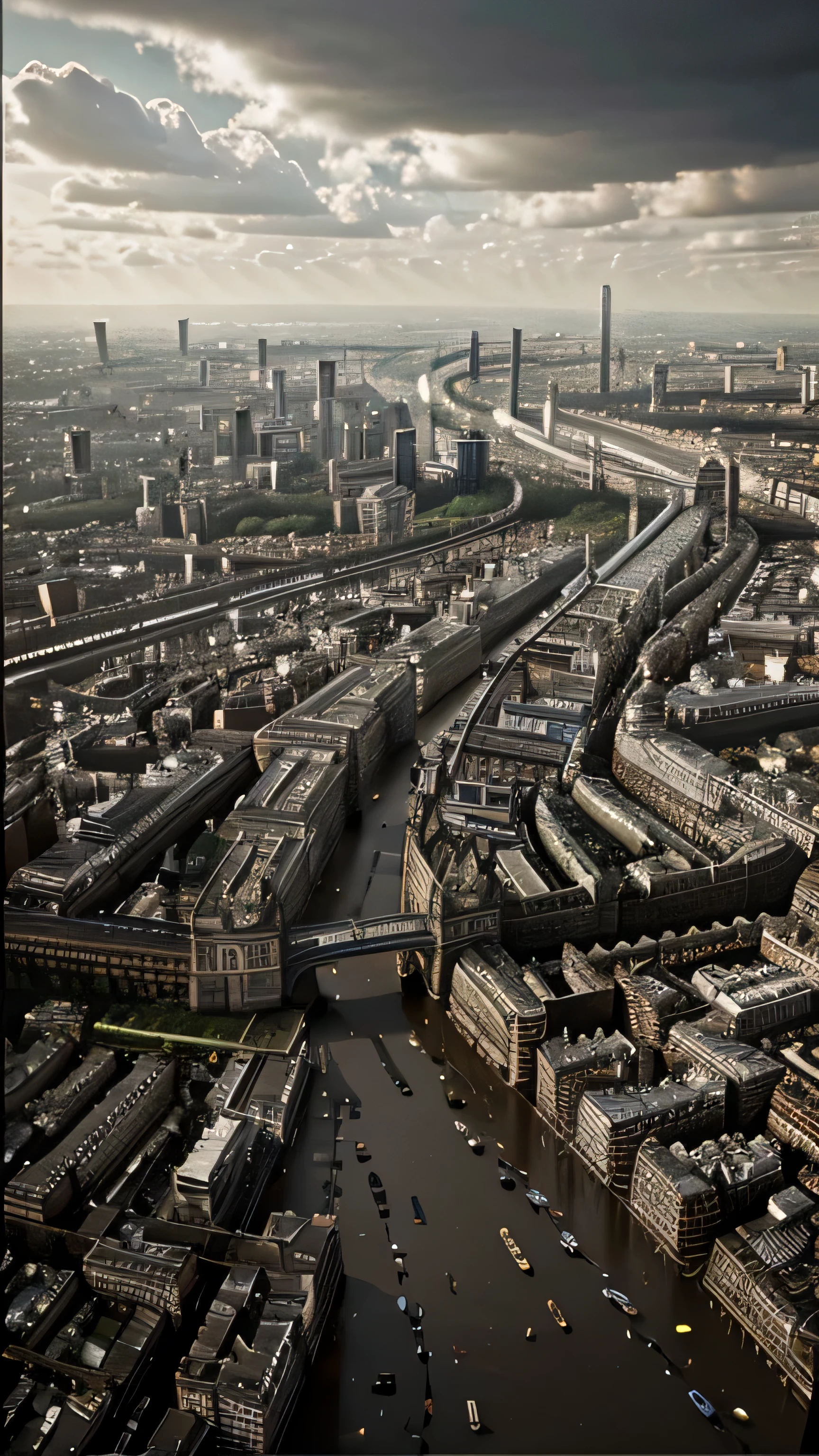Great London Flood of 1928, 8k, high quality