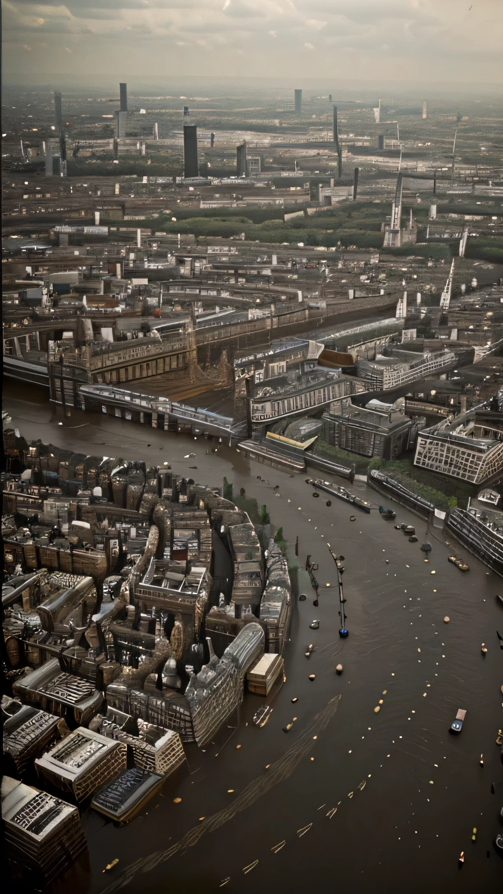 Great London Flood of 1928, 8k, high quality, close up