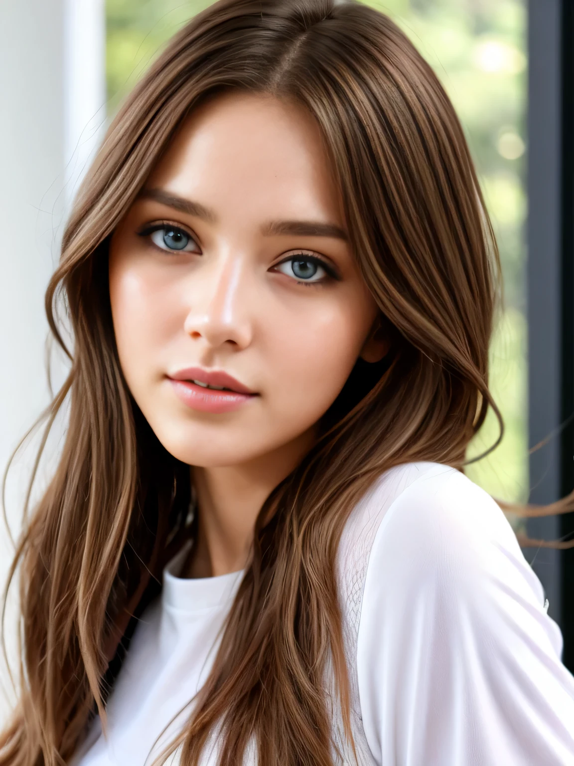 bule、full bodyesbian、bustup、photo of a Young girl、model shoot tyle、brown haired、shorth hair、(Look at viewers:1.2)、(Detailed pupils:1.3)、(natural soft light)、(charming)、 [:(film grains、25mm、f / 1,2、DoF、bokeh dof、beautiful face、super-detaild skin、Perfect glowing eyes、skin pore、Soft hair、Muscle tone and definition、Stitching of the fabric、Fabric texture、wood grain、Stone texture、Well-defined pupils、Prominent marginal rings、 High contrast eyes、Detailed features:0.7):0.7]