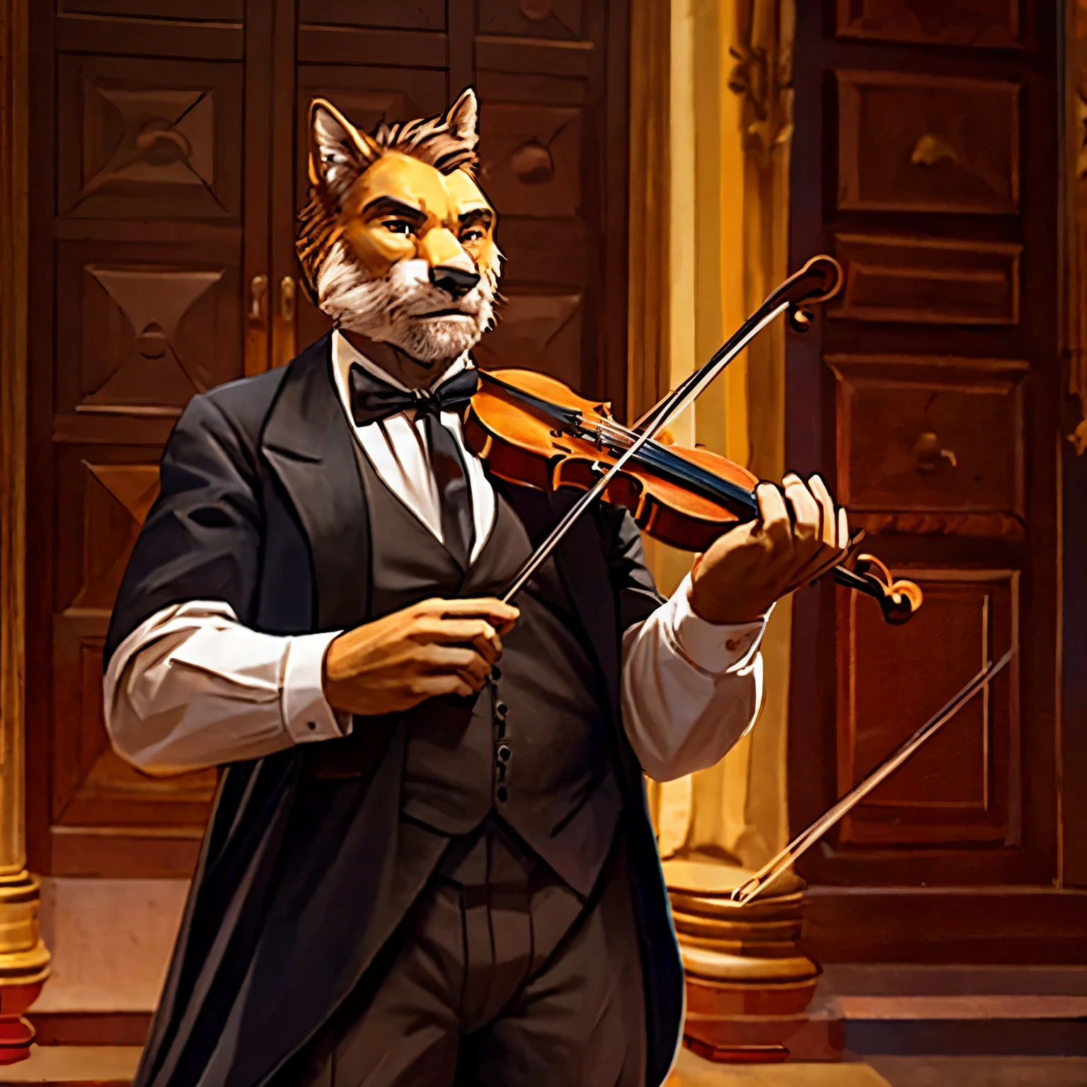 A man plays the violin