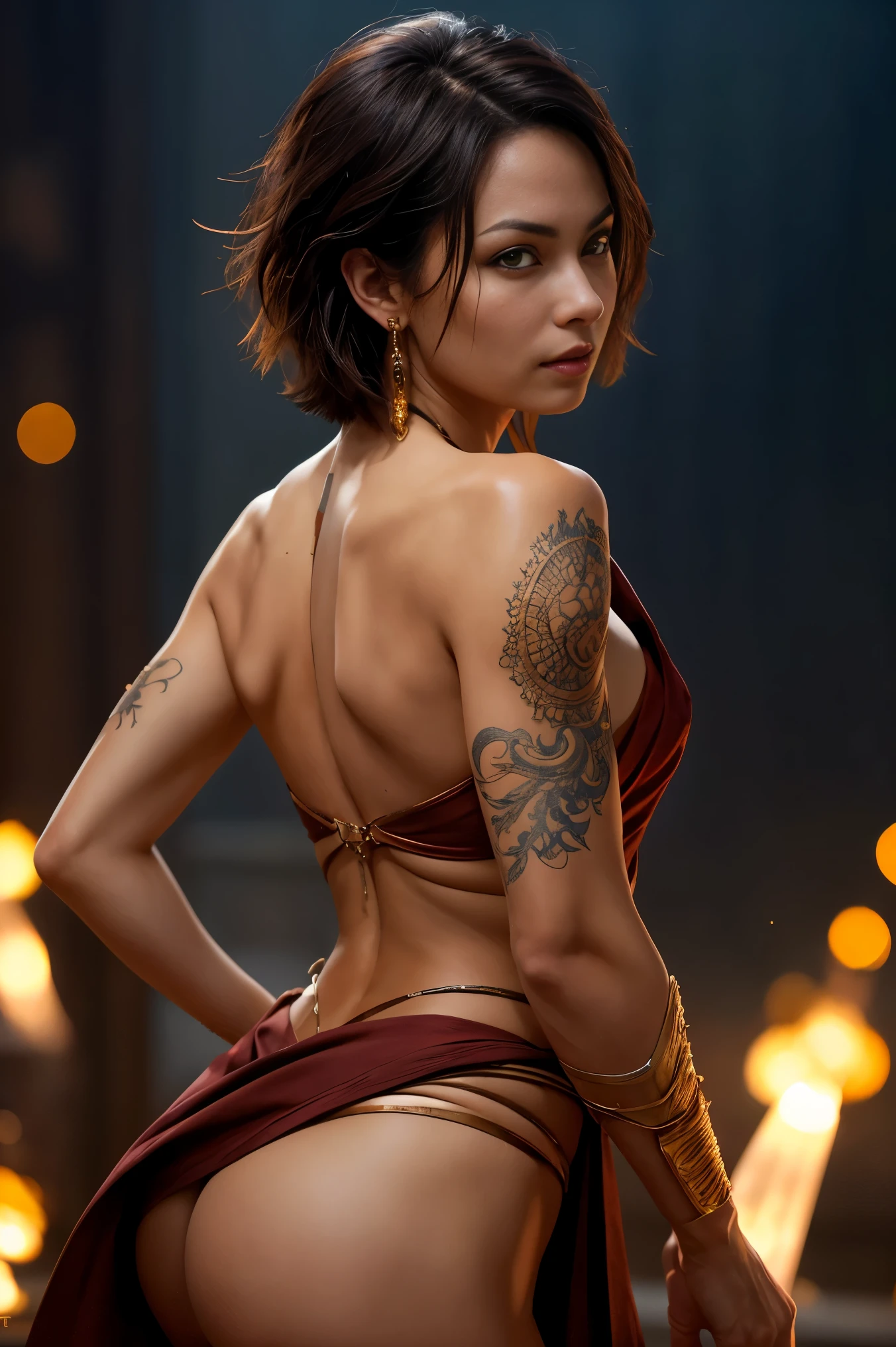Nikita is a beautiful female assassin, short brown hair, in the style of Boris Vallejo, high detail sexy dark assassin robes, high detail face, high detail skin, athletic body, (perfect proportions), Heavy Metal aesthetic, high fantasy background, high quality, masterpiece, realistic photo, intricately detailed, 8k, HDR, shallow depth of field, wide light, high contrast, backlight, light flares, sharp focus, RAW color photo, looking at the camera, cool colors, various poses