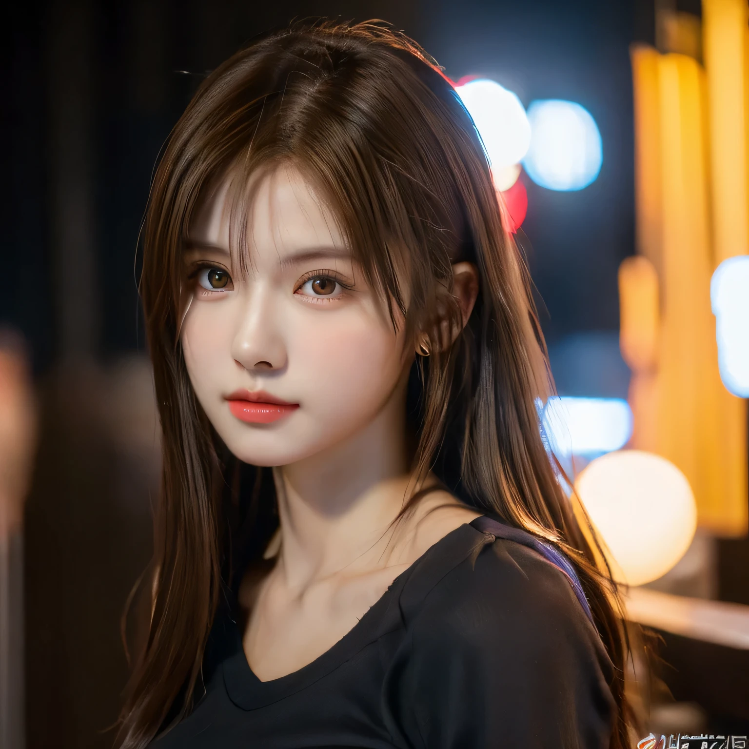 (best quality 8K), (best quality 8K), innovative photography, Extra fine, ultra high resolution, (genuine, genuineistic: 1.3), portrait, High-definition RAW color photos, professional photos, 1 girl, (19 years old), teen, cute, Upper body, brown hair, brown eyes, shirt, dynamic lighting, HDR