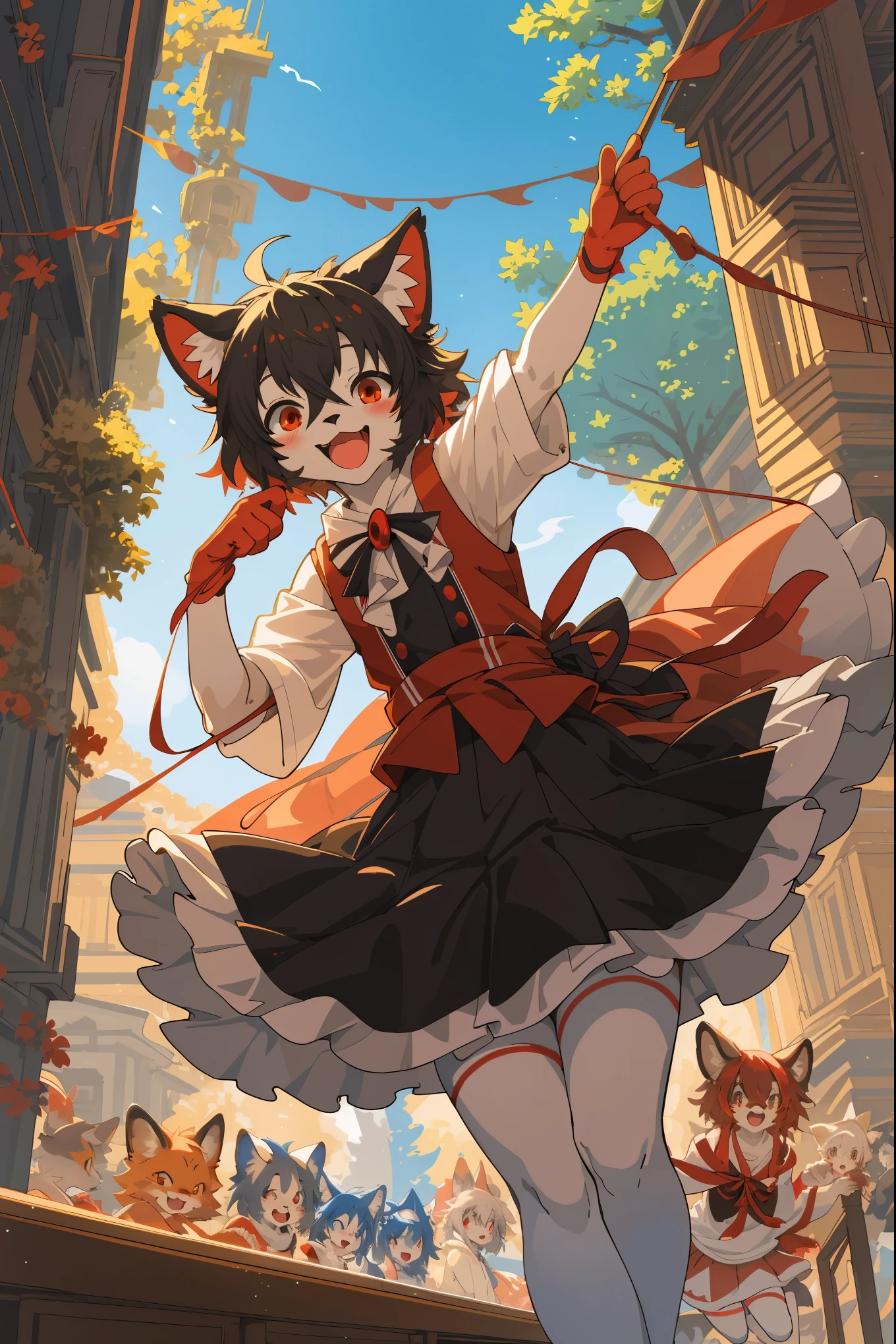 cover_page, highres, top quality, best quality, paid reward available, High-quality illustrations, unparalleled masterpiece, perfect artwork, absurdres, super high resolution, detailed background, red spider lilies, 6+boys, 6+girls, Happy, joyful(Photos of solo travelers)(kemono, furry anthro),