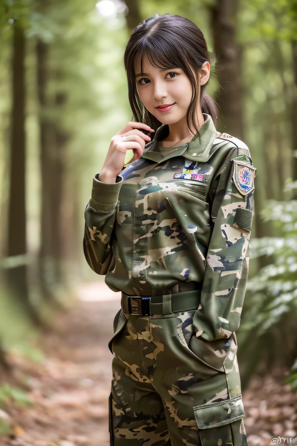 ((highest quality、8K、masterpiece:1.3))、sharp:1.2、perfect body beauty:1.4、slim body:1.2、beautiful face、Medium chest、cute smile、((Female doctor in her 20s:1.5))、(Sexy white coat that shows the chest:1.5)、(inside the hospital:1.2)、medium long hair、cute brown hair、Highly detailed face and skin texture、detailed eye、Looking at the camera、