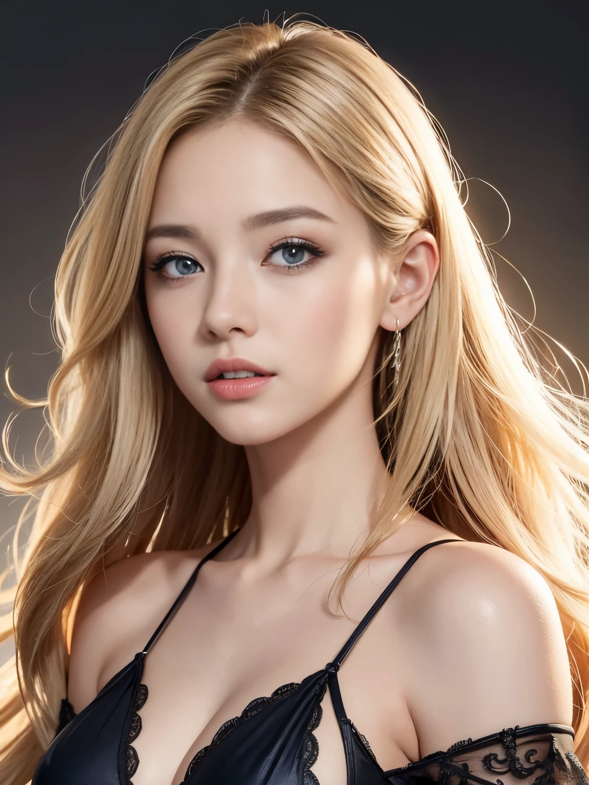 an ultra hot gorgeous european woman, wavy blonde hair floating in the wind, age 23, she's a playmate, men magazine model, she's the embodiment of winter. Perfect anatomy, Perfect eyes, perfect hands, perfect body, perfect hair, perfect breast, accurate, UHD, retina, masterpiece, anatomically correct, textured skin, super detail, high details, high quality, award winning, best quality, highres, 16k, 8k, 1woman, (Ultra realistic, high res), (highly detailed eyes, highly detailed hair, highly detailed face, highly detailed plump lips), (off shoulder with open breasts), breasts, upper body, caute smile, (best quality:1.4), Raw photo, (realistic, photo-realistic:1.37), professional photography, cinematic light, (fine face: 1.2),fashion model 20 years old, cute, [[[[pure eyes]]]], [[[[closeup]]]], [[[[chest]]]], [[[[neck]]]], [[[[shoulders]]]], perfect eyes, perfect iris, perfect lips, perfect teeth, perfect skin, soft front light, glow, HDR, (muted colors:1.2), Retrato da mulher、white skin、((cabelo Castanho ondas suaves)) Best Blanco Romantico、8k resolution、Frente Illuminada、アメリカの女の子のPortrait、solo、20-year-old、beautiful face、bikini medium side cut、beautiful blonde hair、beautiful little face woman, solo,　black theme,　look at the audience,one woman, It&#39;s real, Wolfsan-6500-V1.3, anime、animeスタイル、beautiful diamond eyes、20 year old american girl、braided hair、swimsuit、portrait beautiful detailed woman, very detailedな青い顔, Reality, beautiful narrow blue eyes, huge file size, Super detailed, High resolution, very detailed, highest quality, masterpiece, An illustration, very detailed, ticker, Unite, 8K painting wallpaper, fine, fine details, masterpiece, highest quality, Hvery detailed ticker uniform 8K wallpaper, face light movie lighting、cuteブラウス, dark background, oil, masterpiece, diffused soft film lighting, Portrait, highest quality (perfect face:1.4),stunning girl pictures,(8K and、photorealistic:1.25) 、(lip gloss、eyelashes、shiny face、shiny skin、highest quality、超High resolution、Depth of the bounds written、chromatic aberration、caustic road lighting、natural shading、sexy 1girl, Extremely cute, Amazing face and eyes, (Beautiful lovely smile), (extremely detailed beautiful face), bright and shiny lips, (cute bikini:1.3), (very elaborate lace bra:1.5), smooth skin, super beautiful, attractive, (Best Quality:1.4), (hyper quality), (Ultra-detailed), (hyper-realistic, Photorealsitic:1.37), Authentic skin texture, complex details, extremely detailed CG unified 8k wallpaper, RAW Photos, profession