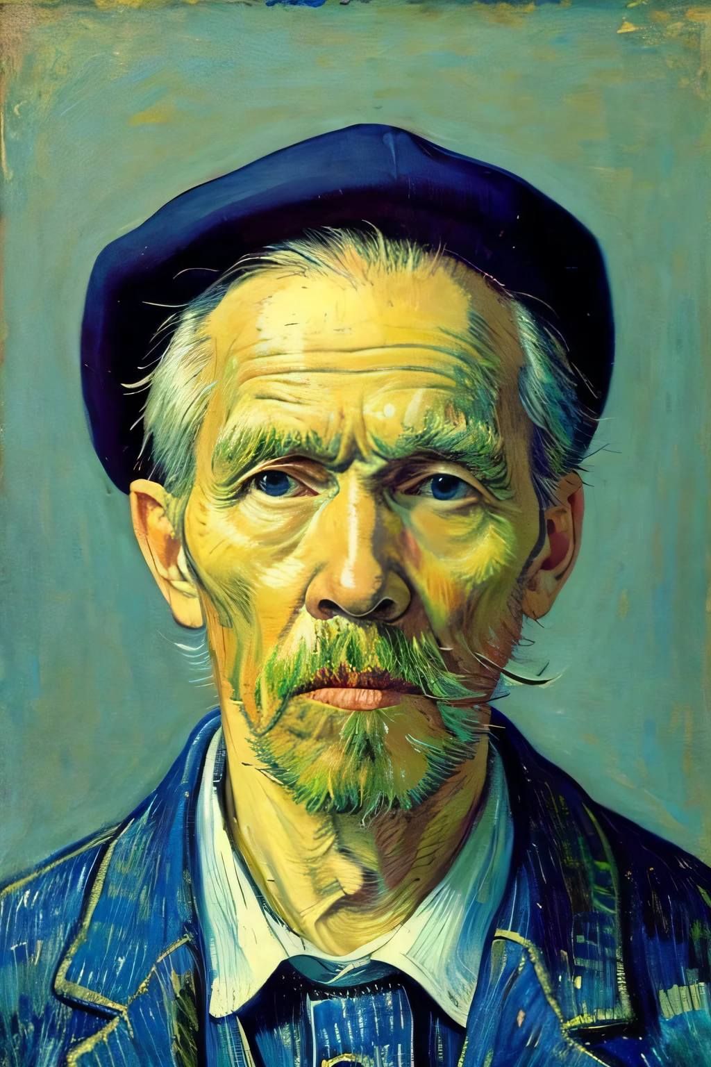 An old man who looks like Van Gogh's self-portrait。