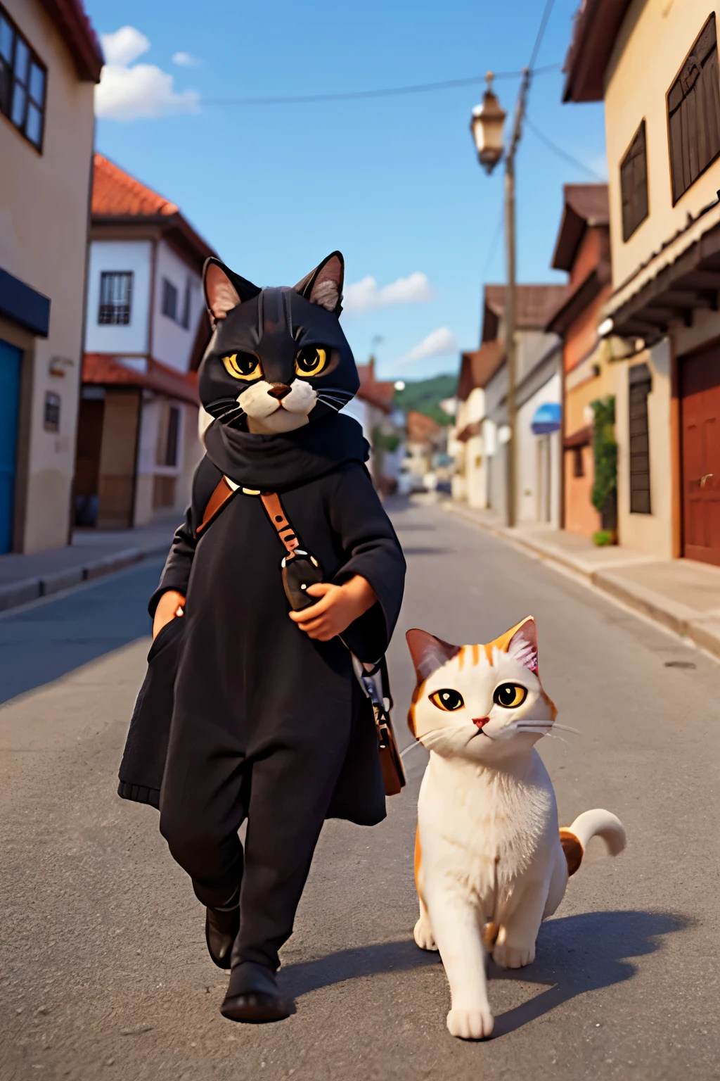 gato, preto, lua, animais