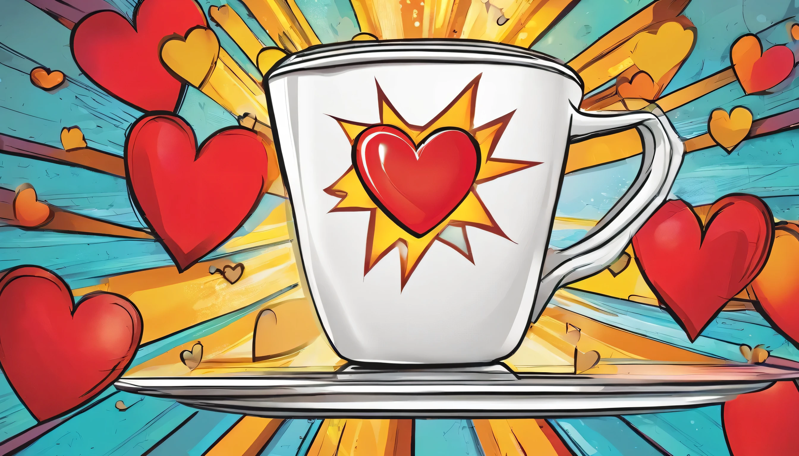 White cup with a heart 