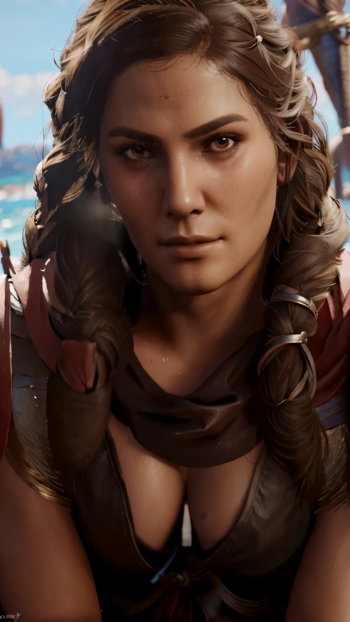 Very sexy, NSFW (Not Safe for Work), image of Kassandra from Assassin's Creed Odyssey.

A highly detailed and attractive representation of Kassandra, the protagonist from Assassin's Creed Odyssey.

((Targeted Character:1.3)), ((Assassin's Creed Odyssey:1.3)), ((Sexy:1.2)), ((Very attractive:1.3)), ((NSFW:1.2)), ((Detailed:1.3)), ((Realistic:1.3)), ((Anatomically accurate:1.3)), ((Photorealistic:1.4)), ((Masterpiece:1