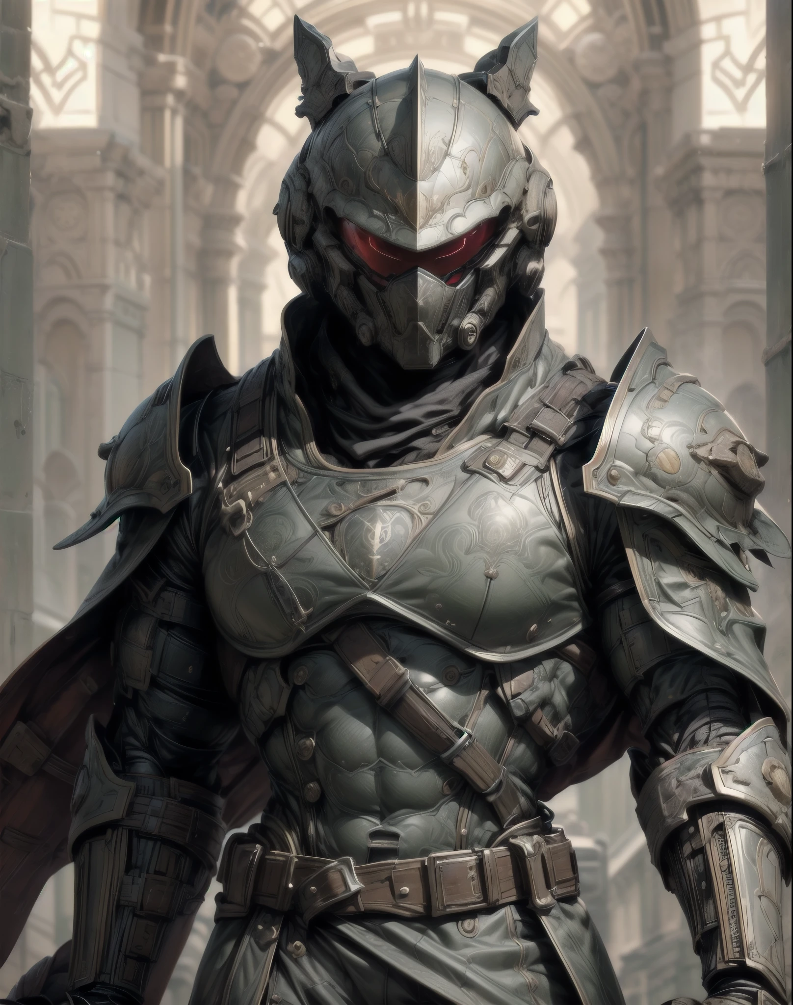 (((epic and visually stunning complex digital anime masterpiece:1.6, elegant decorated tactical military cyborg:1.3, ((gorgeous feminine male physique:1.3, graceful:1.4)) space soldier:1.3))), (((heavily muscled masculine chest:1.4, chiseled abs:1.4, heavily toned:1.4, slim yet muscular:1.3))), (((complex and beautiful:1.3, tactical:1.3, stunning scifi fantasy style:1.5, beautiful scifi style mechanical helmet:1.5, polarized visor:1.5))), (((elegant tactical double breasted trench coat:1.5, sleek exoskeleton:1.3))), (((form fitted armor plating:1.3, super sleek sensually revealing under suit:1.5, waist and thighs exposed:1.5)), ((flamboyant feminine essence:1.4, heavy mechanical gothic aesthetic:1.4)), ((androgynous body build)), (((toned yet heavily muscled gorgeous femboy physique:1.4, gorgeous perfectly defined muscles:1.4, toned sleek mechanical arms and legs:1.4, thick well rounded thighs:1.5, mechanical muscles))), ((((depth of field, cinematic lighting, chromatic aberration, ray tracing, UHD, masterpiece, top of head covered, super detail, high details, high quality, award winning, 8k, highres)))):1.6, (((dieselpunk, decopunk, artificial muscle))):1.6, (((beautifully engraved artdeco scifi style design:1.4, red and white armor:1.4)))