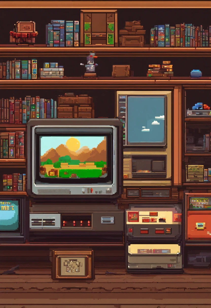 (best quality,highres), retro gaming, pixel art, vibrant colors, nostalgic atmosphere, immersive gameplay, 8-bit graphics, classic controllers, arcade cabinets, nostalgic soundtracks, vintage gaming experience, multiplayer fun, side-scrolling platformer, high score competition, pixel-perfect controls, power-ups, hidden Easter eggs, 2D sprites, old-school gaming, joystick controls, pixelated characters, retro-inspired level design, 8-bit sound effects, classic gaming console, iconic game cartridges, 80s gaming culture, pixel art animations, old gaming magazines, retro game collection, game over screen, nostalgic gaming memories, retro game aesthetics, 16-bit era, retro game speedruns, retro game enthusiasts, virtual console, retro game streaming, retro game emulator, game save feature, retro game challenges, retro game tribute
