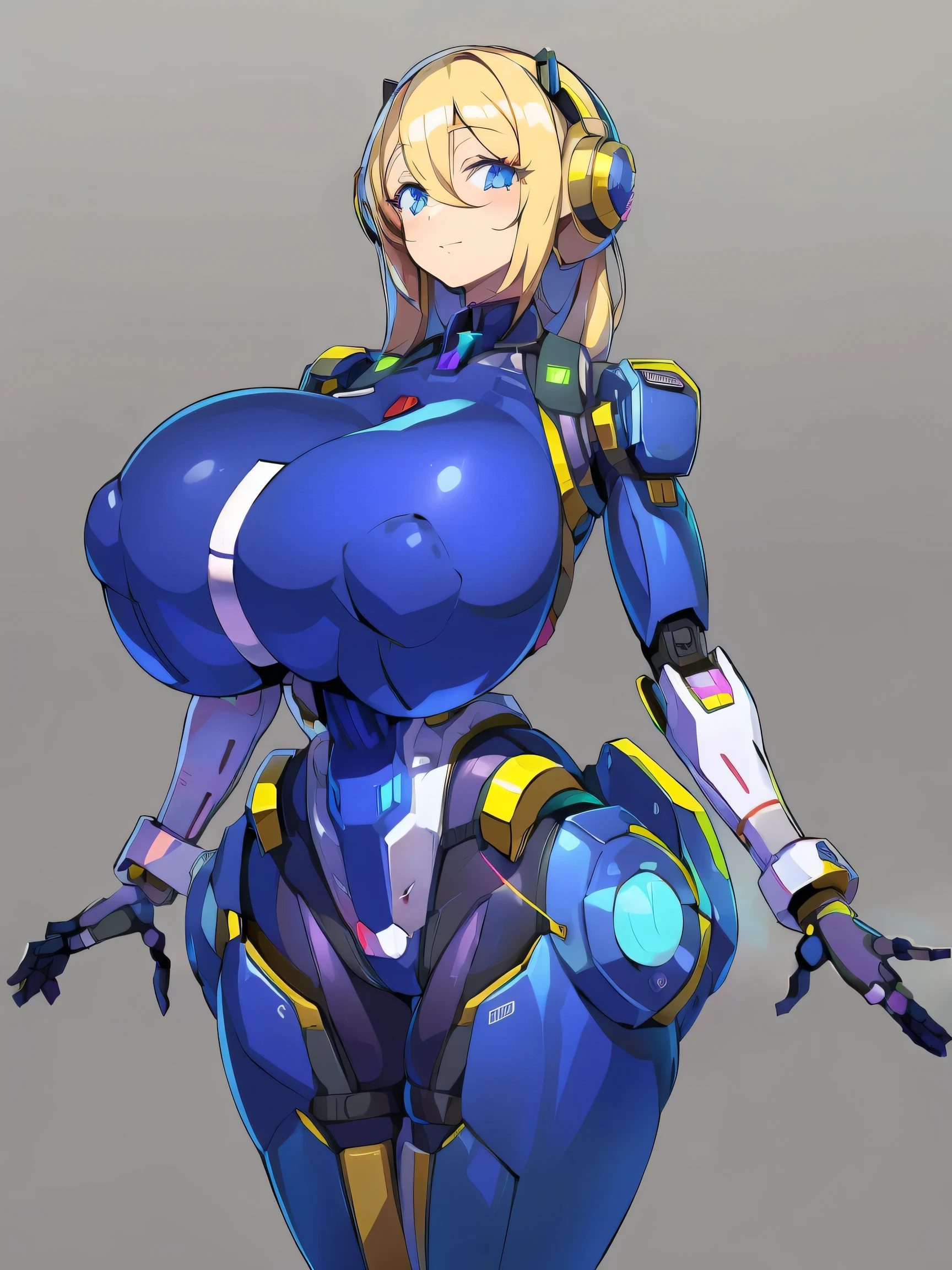 robot girl, humanoid robot, robot joints, very huge breasts