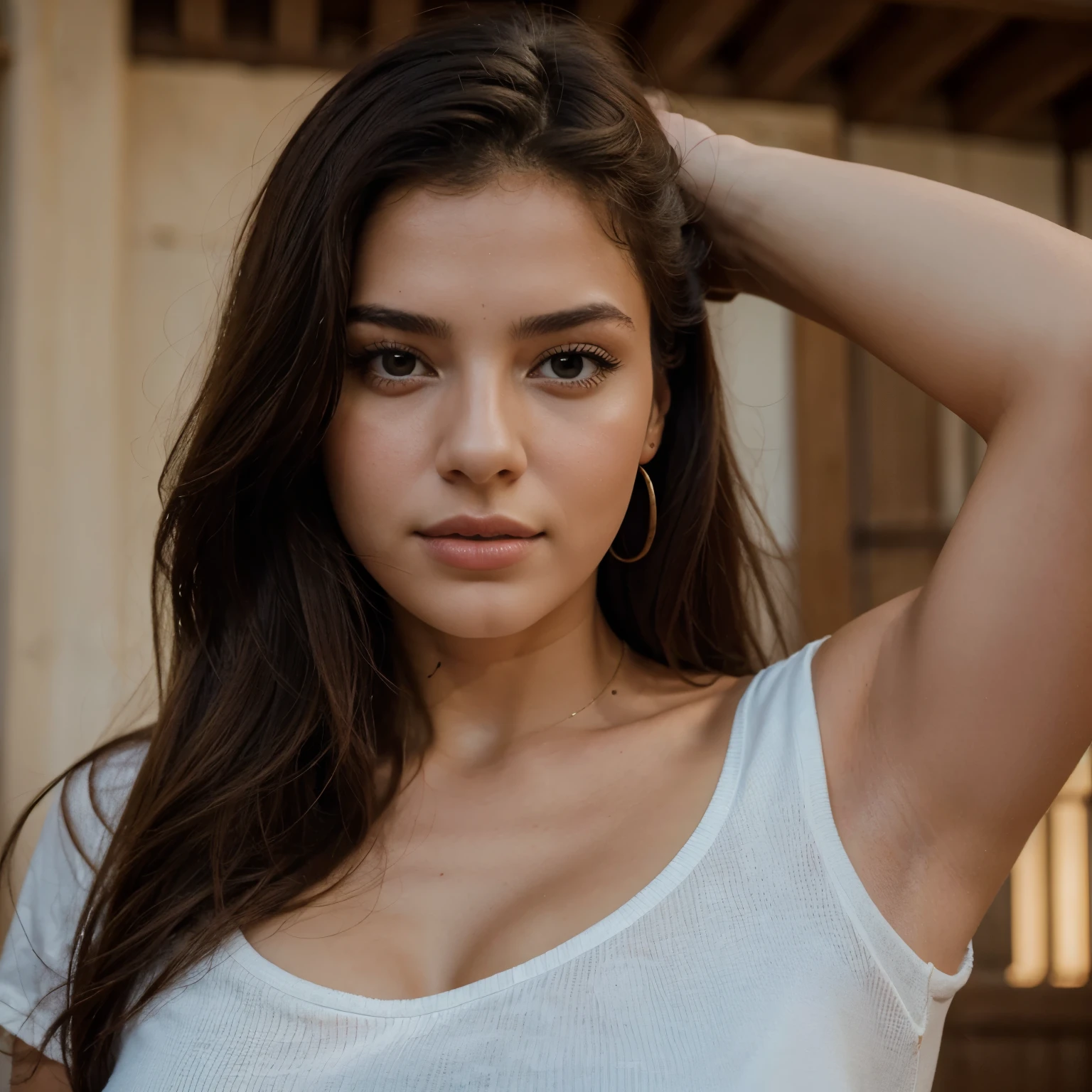 photo portrait en gros plan de la belle 23 ans.oh woman, se maquiller, 8k euh, high quality, spectaculaire, cinematic, origine marocaine,