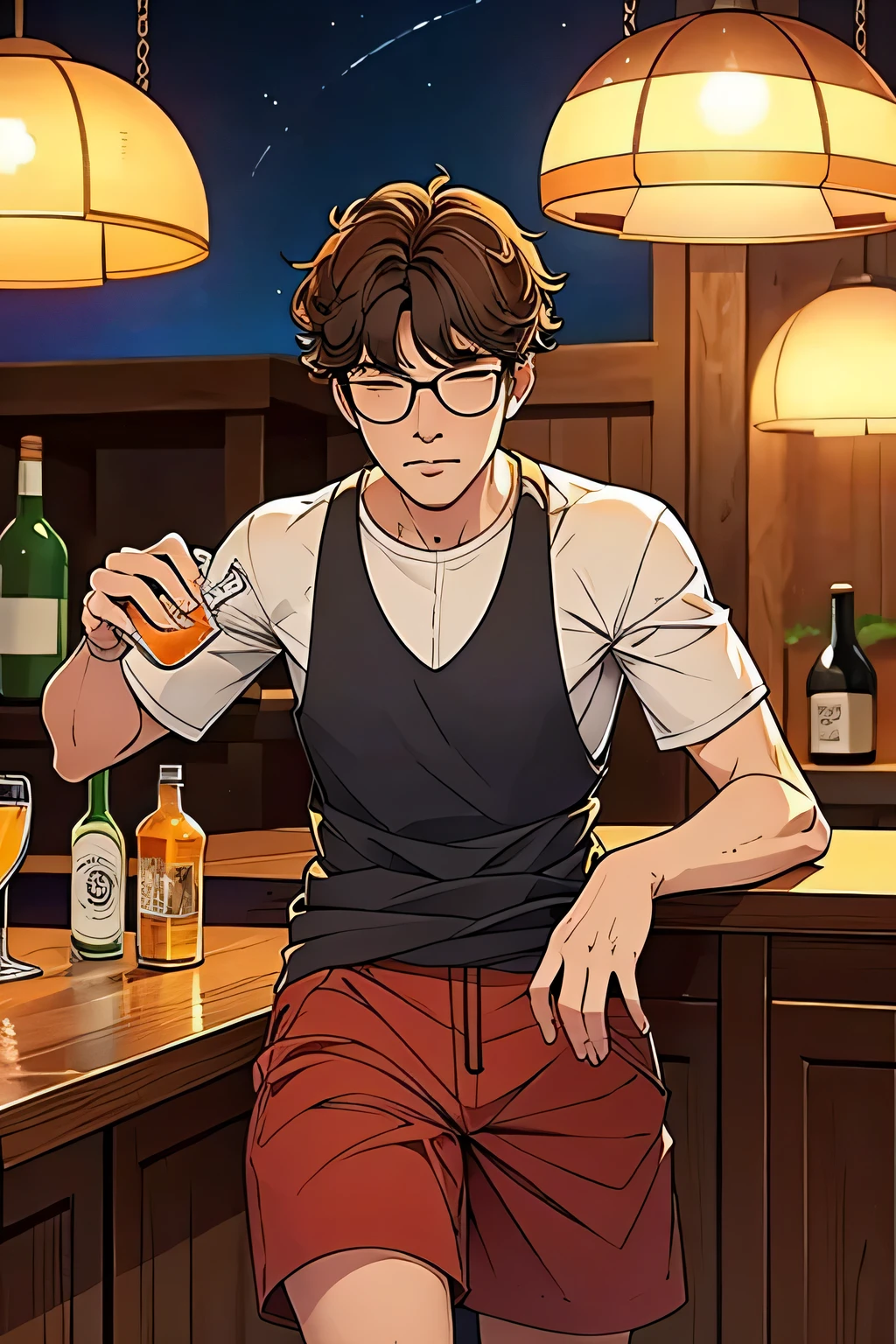Drunk guy drinking alcohol