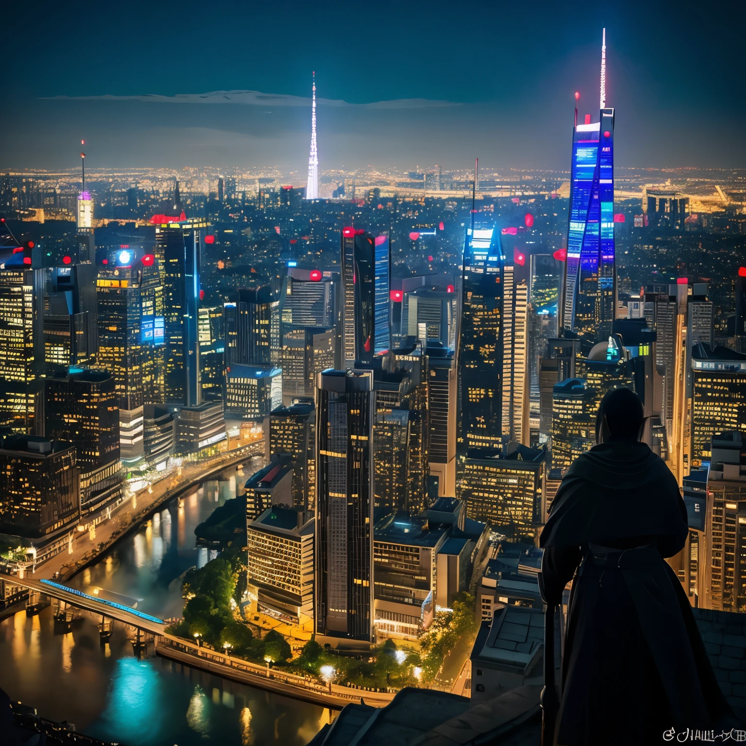 A cityscape in a fantasy world like medieval Europe