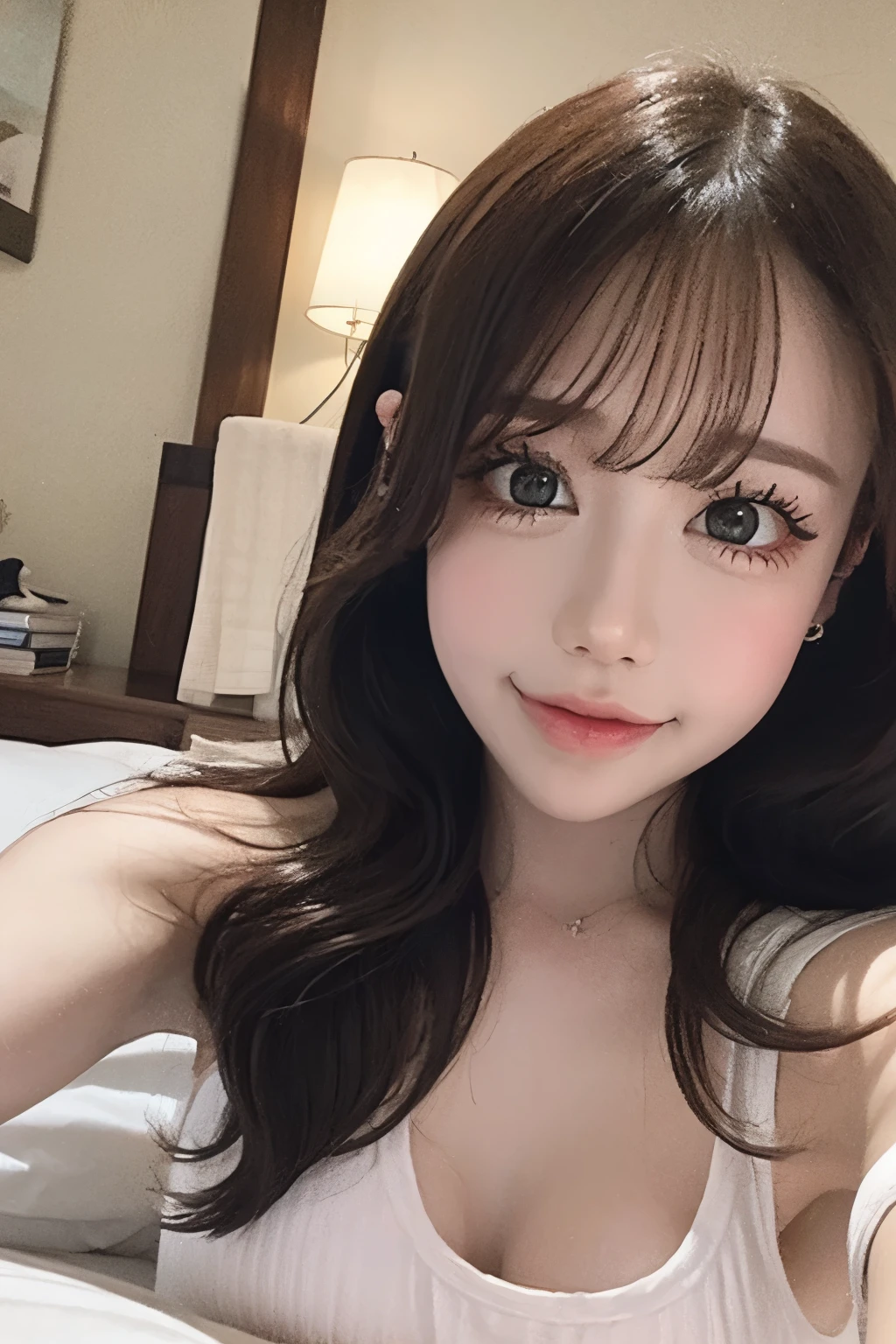 selfie in lying bed girl