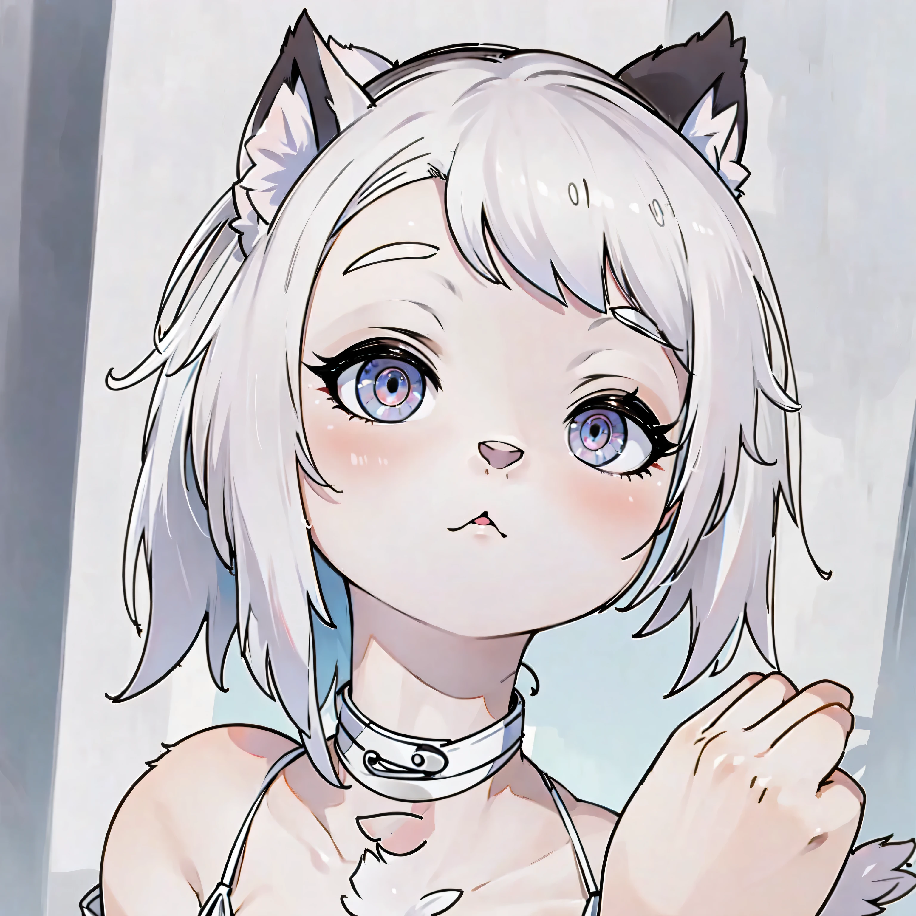 anime chica with blanco hair and blue eyes wearing a gato ears costume, blanco gato chica, cute anime gatochica, anime gatochica, beautiful anime gatochica, anime chica with gato ears, anime gato, gato chica, very beautiful anime gato chica, gatochica, attractive gato chica, neferpitou, anime visual of a cute gato, blanco ( gato ) chica