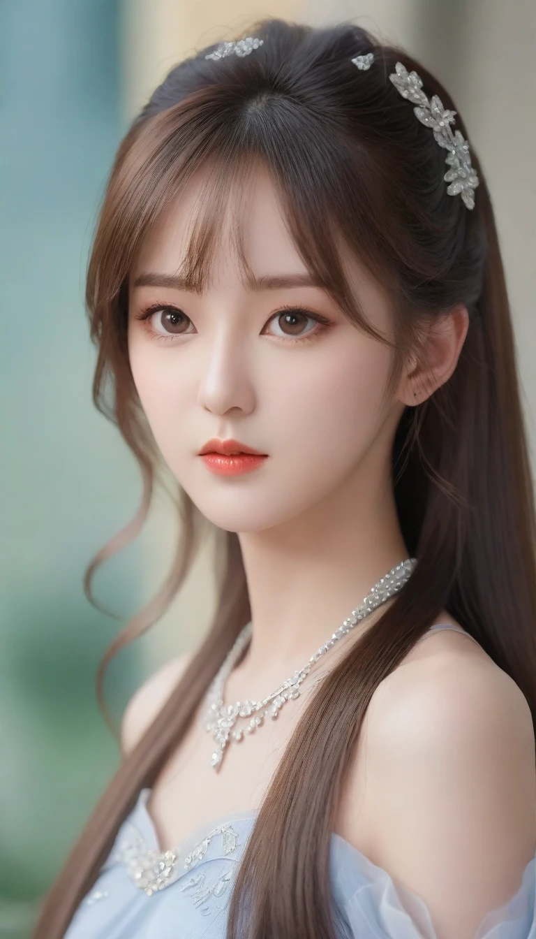 a close up of a woman with long hair wearing a dress, gorgeous young korean woman, beautiful young korean woman, cai xukun, beautiful south korean woman, dilraba dilmurat, yanjun chengt, gorgeous chinese model, ruan jia beautiful!, xision wu, sha xi, wenfei ye, xianxia, korean girl, xianxia fantasy