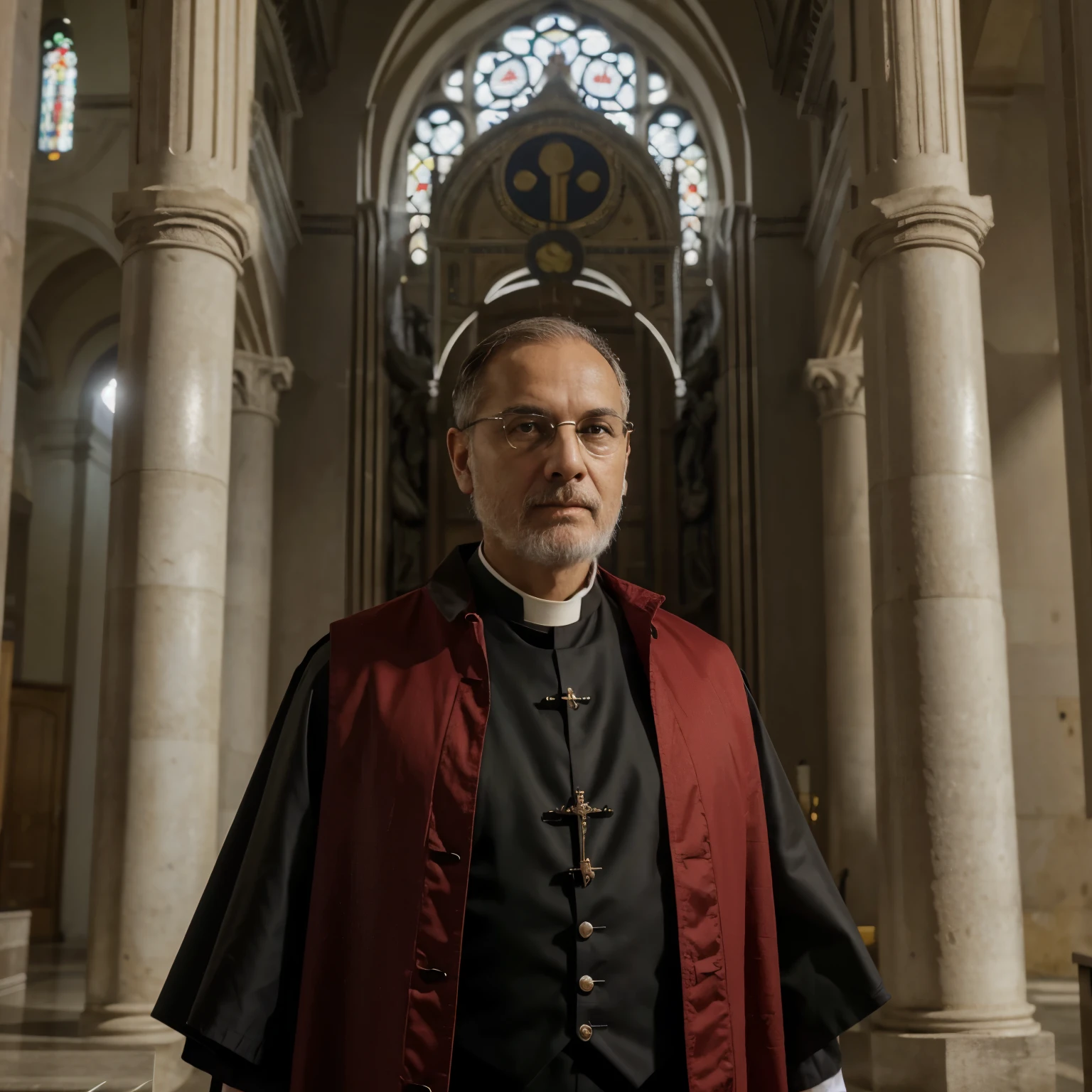 Filipe Romulo Néri (em italiano: Filippo Romolo Neri; Florence, July 21, 1515 – May 26, 1595), commonly known as Saint Philip Neri, also known by the nicknames of The Apostle of Rome (em latim: Apostle of Rome) and “The Saint of Joy” (em italiano: Il santo della gioia), was a Catholic priest and saint. Senhor 80 anos, roupa antiga vermelha dentro da igreja