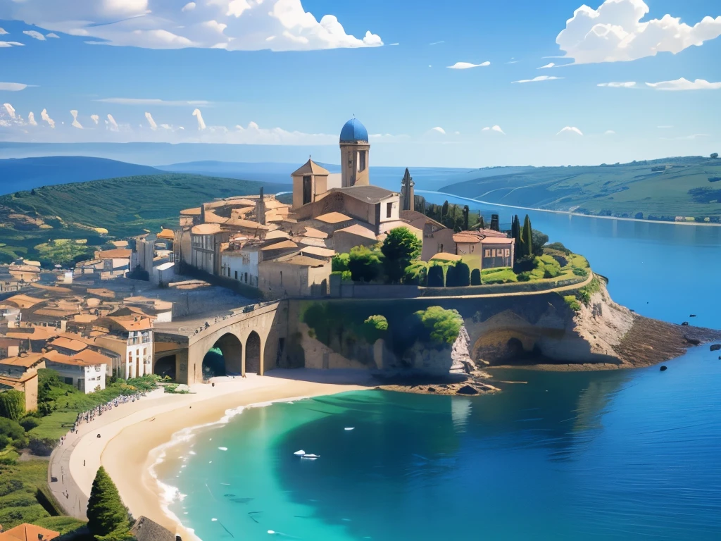Bracciano, province of Rome, Italy. Clear blue sky, realistic image.