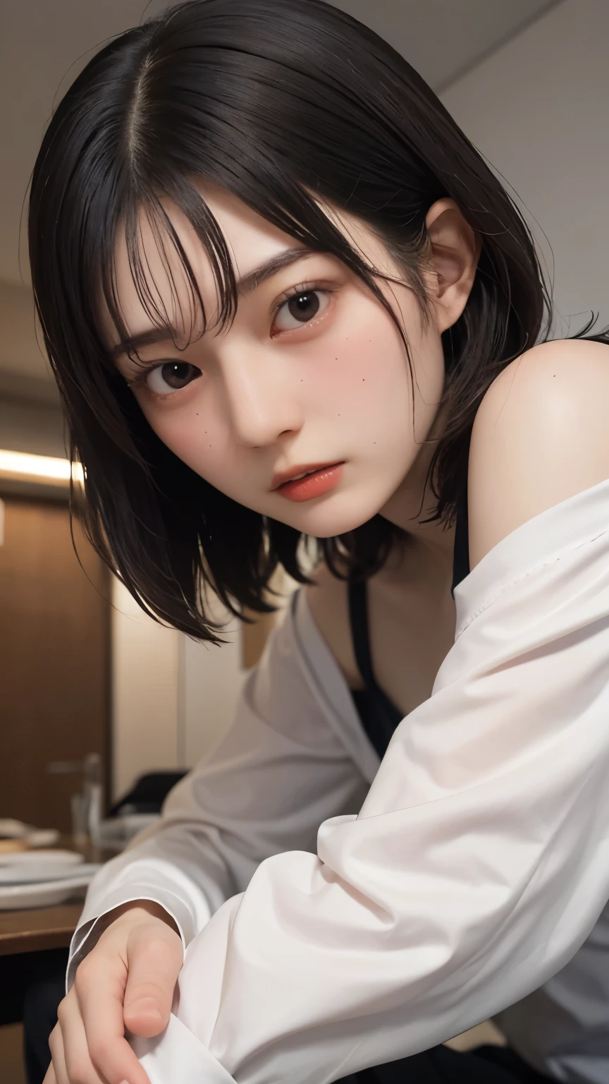 (1 nogizaka girl,masterpiece, best image quality, high quality, ultra high resolution,high resolution,detailed, highly detailed, super detailed,3D render,unreal engine,unity 8K wallpaper:1.3),one girl,Japanese girl,beautiful girl,incredible beautiful girl,(Pueros face_V1:0.4), (Japanese ,Japanese junior idol,shoot from front,looking at viewer,shoot from below,full body:1.2),disorganized, detailed eyes, detailed skin, beautiful skin,so beautiful,small face,oval face,beautiful eyelashes,detailed eyelashes,detailed face,small details, bright lighting,professional lighting,thin eyebrows,anguish face,clevage
