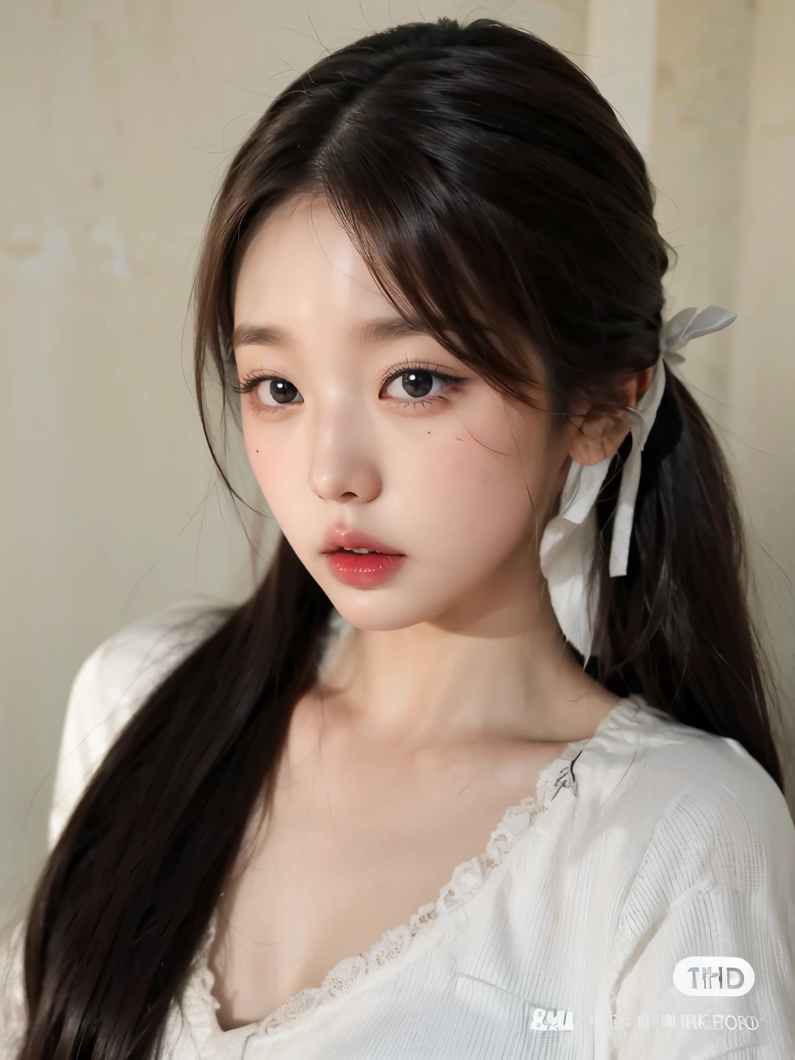 Cara de Wonyoung de IVE, foto realista, ultra high definition, 8K, pompous doll lips