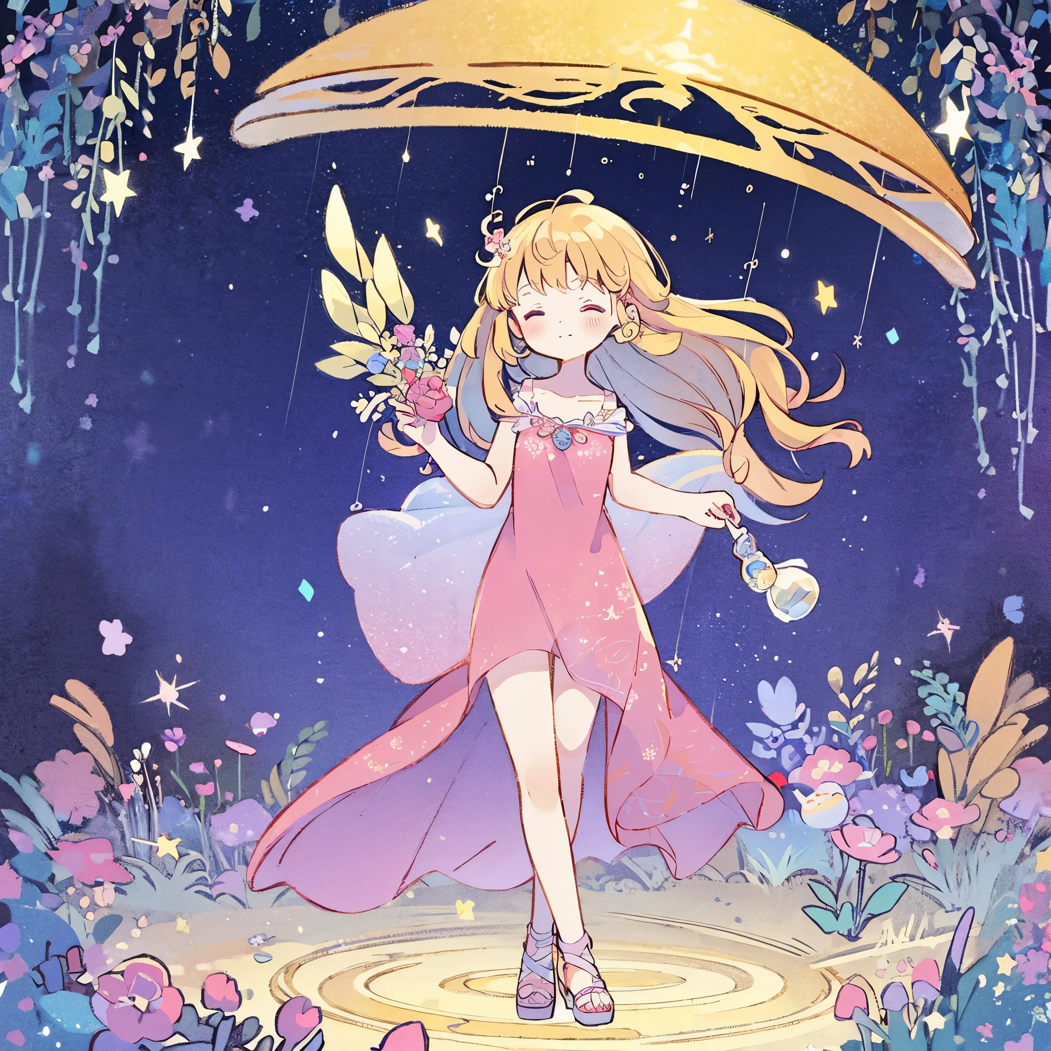 complex background, wishing star background, woman inside of the bottle wearing a ethereal mystical pink traslucent dress that reflects the stars , perfume promo art, mystic,complex drawing, highly detailed, Covergirl brand, promo art,a woman inside of a perfume bottle. artistic rendition, ethereal, starry night, midjourney style