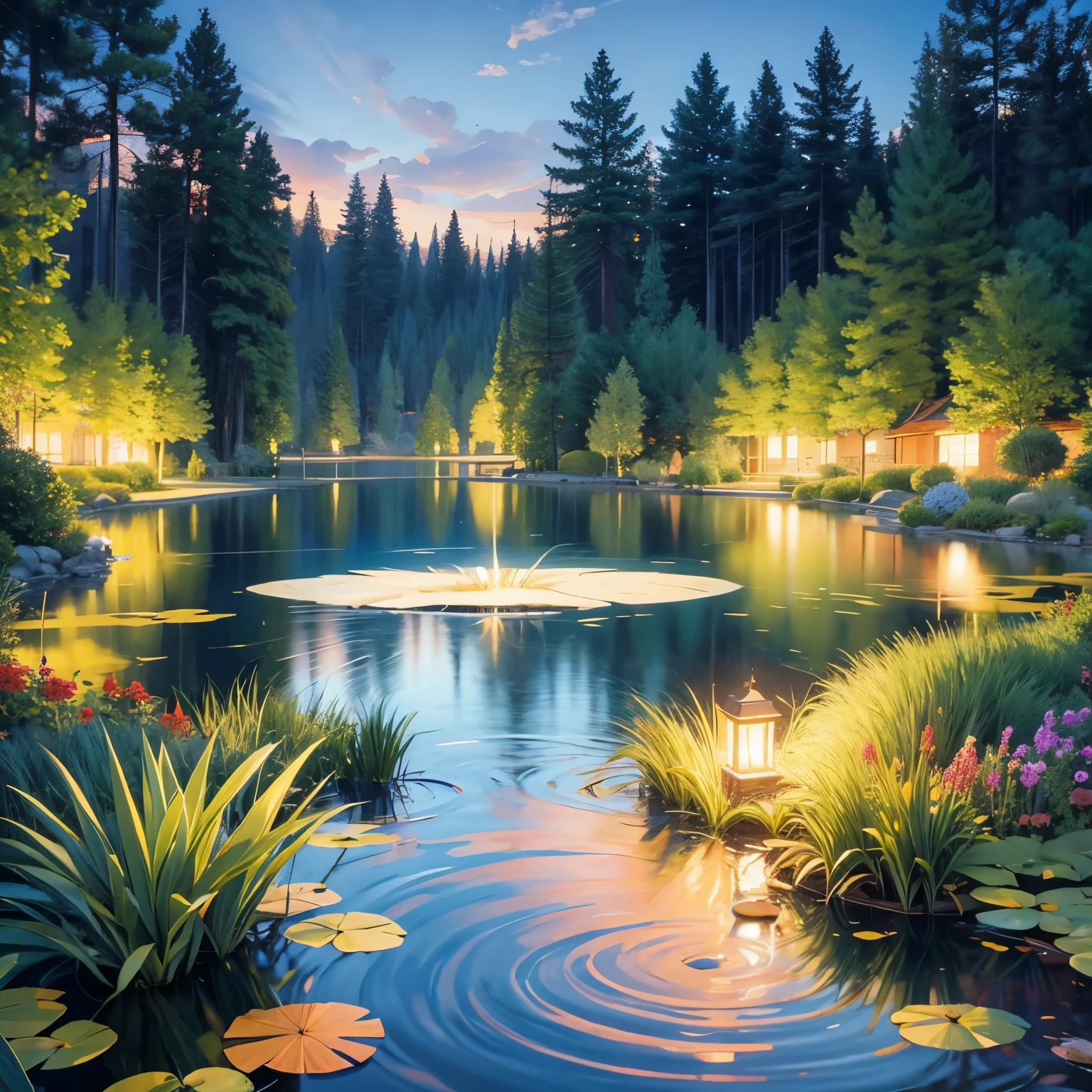 pond in evening