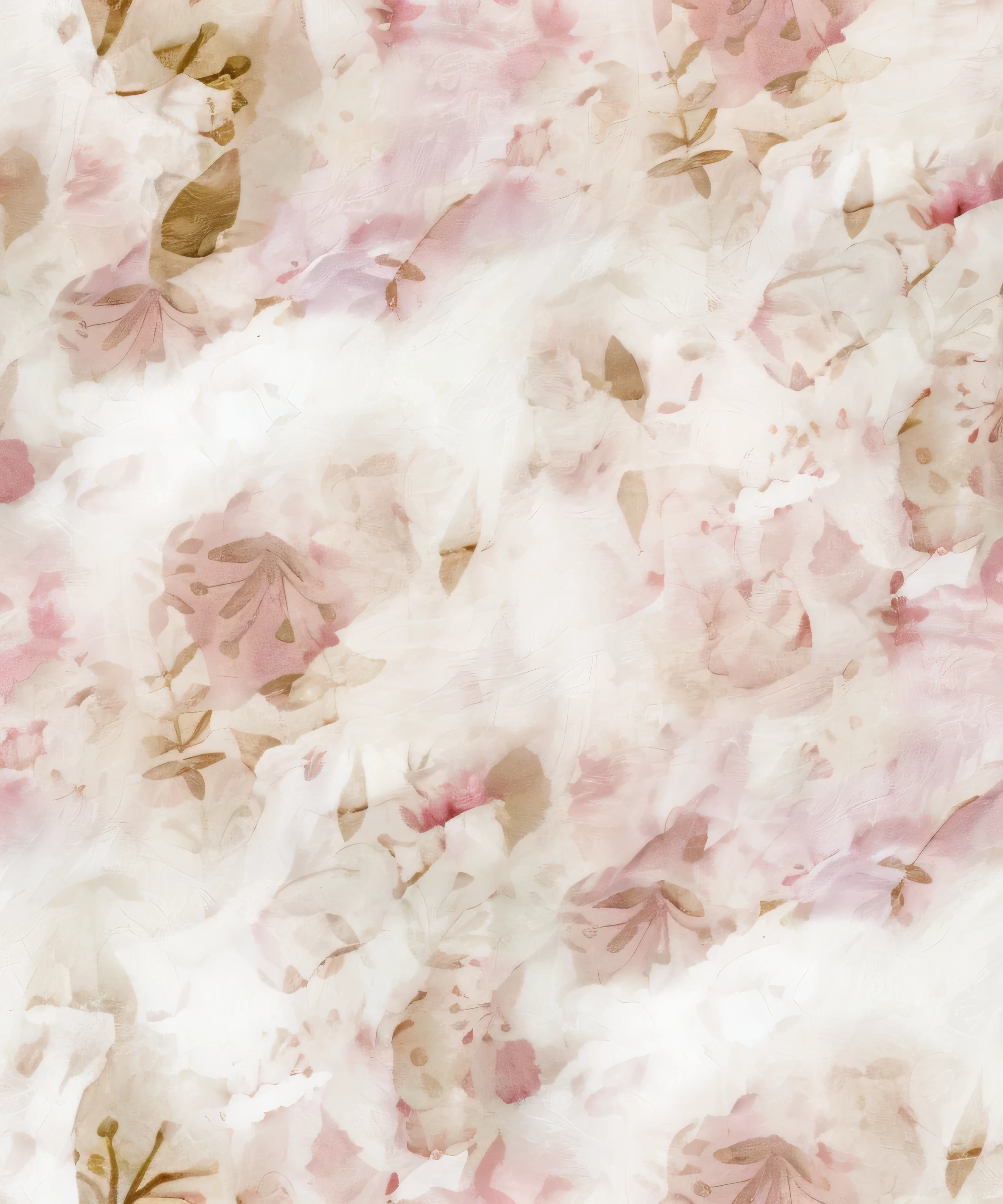 Close up of pink and white floral pattern on brown background, Fantasy floral background, Soft ornate background, Flower painting background, white and pink, flower dream, flowing cherry blossom silk, soft flower, Pastel petals flying, translucent rose gorgeous, Falling cherry blossom pedal, soft texture, flower wallpaper, Flowing cherry blossom colored silk, Abstract smoked rose