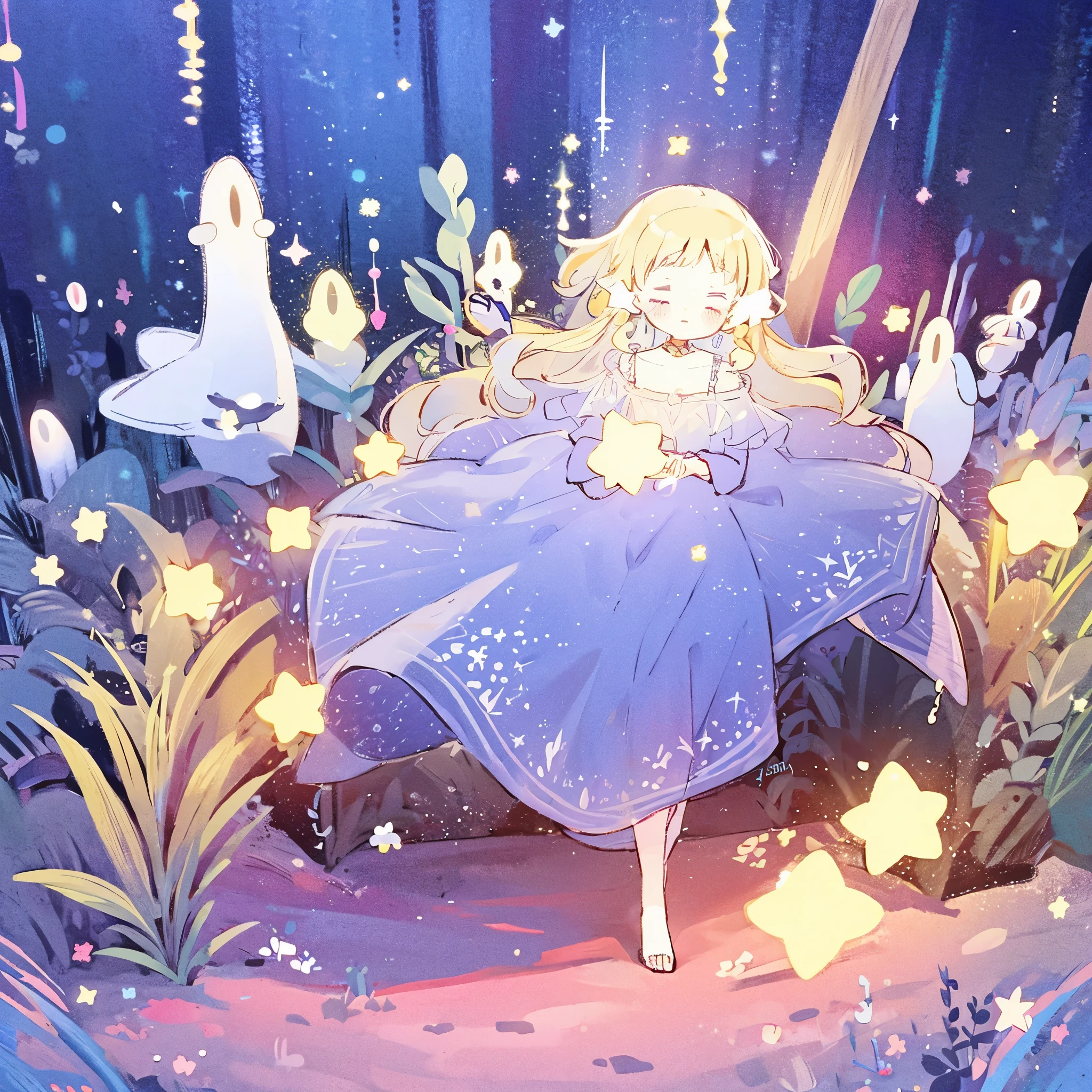complex background, wishing star background, a woman wearing an ethereal mystical pink translucent dress that reflects the stars, perfume promo art, mystic, complex drawing, highly detailed, Covergirl brand, promo art, artistic rendition, ethereal, starry night, midjourney style
