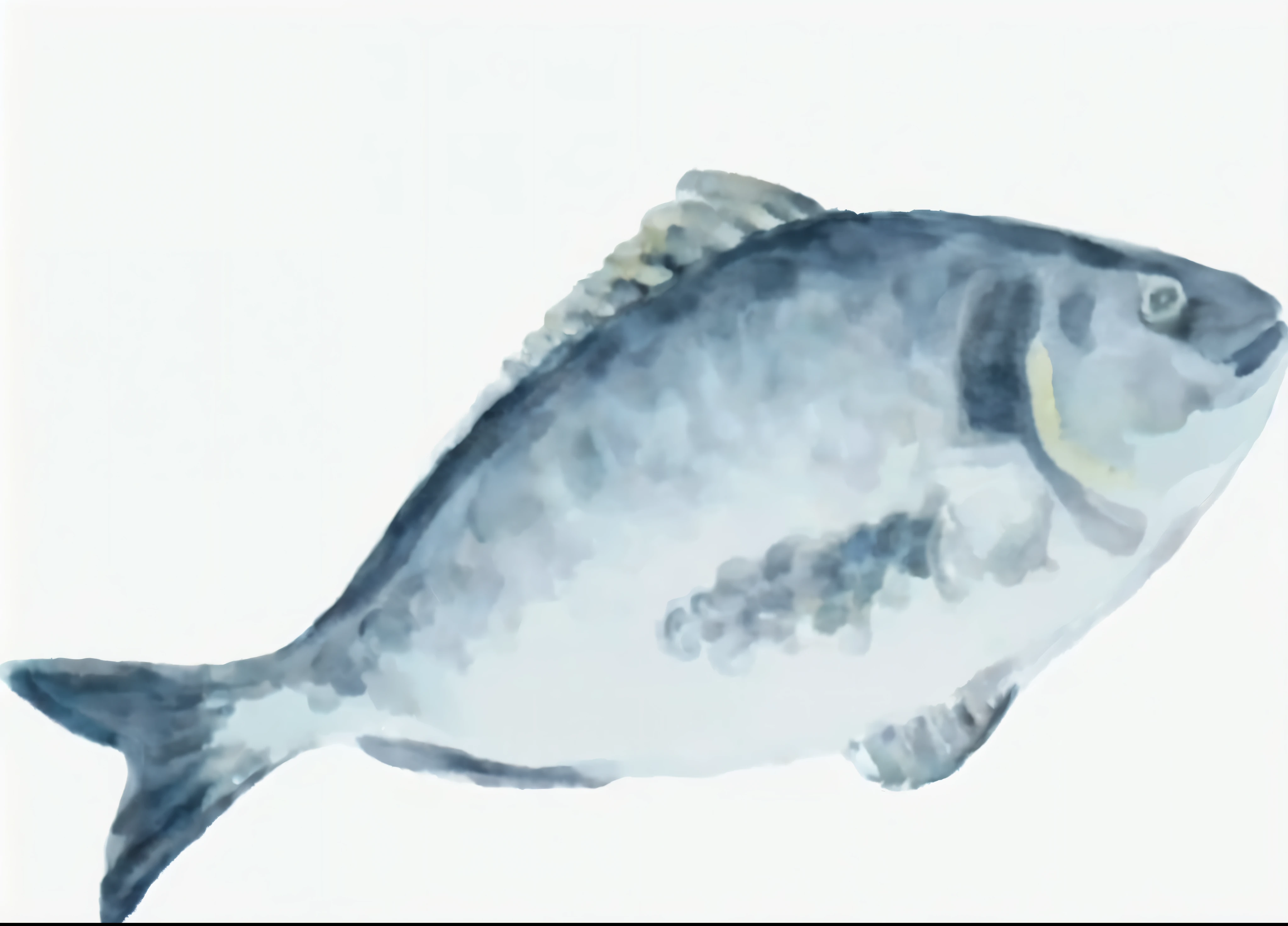 There is a fish standing on a white surface, fish in background, half fish, a silver painting, Selshad, HD illustrations, you see fishes, on gray background, clear focus illustration, on a clear background, High quality illustrations, Highly detailed illustrations, illustration, digital watercolor