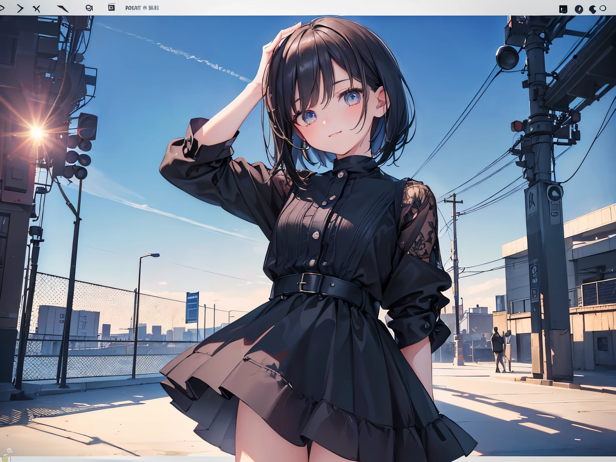 ((masterpiece, high quality)), 3girls, 3人組Idol, (black bob hair, black short bob, black long hair), (12 years old, 16 years old, 18-year-old), Idol, stage costume, smile, masterpiece, The background is a refreshing blue sky, (((Bokeh))),Depth of the bounds written, ((8k, RAW photo, highest quality, masterpiece), Professional photos with high-definition RAW color photos, (realistic, photorealism:1. 37), (highest quality), (best shadow), (Best Illustration), ultra high resolution, High-definition CG integrated 8K wallpaper, Physically based rendering, cinematic lighting),
