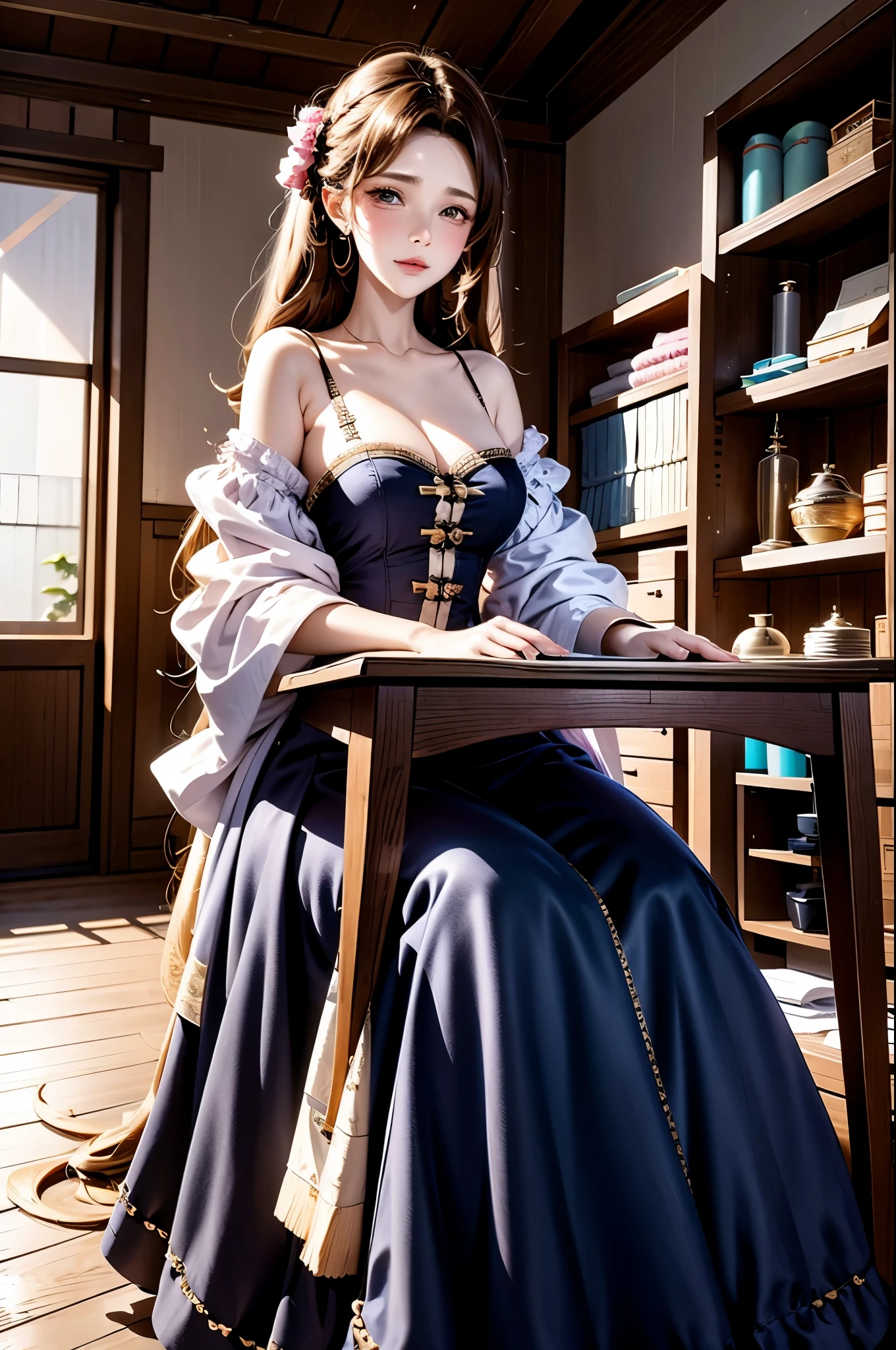 best quality,4k,8k,highres,masterpiece:1.2,ultra-detailed,realistic,photorealistic:1.37,a girl in a tailor shop,fine needlework,vintage sewing machine,sewing scissors and measuring tape,delicate fabric patterns,fashionable outfit design,a colorful spool of thread,precise embroidery and stitching,beautiful detailed eyes,beautiful detailed lips,attentive expression,sewing patterns and sketches,sewing mannequin with dress form,mannequin pins and pin cushion,shelves filled with fabric rolls and ribbons,vibrant colors and textures,soft natural lighting,sewing notions and tools,sewing buttons and zippers,needle and thread,sewing thimble and pincushion,sewing patterns and fabrics,rustic wooden worktable and stool,vintage sewing patterns,seamstress working on a sewing project,scissors cutting through the fabric,piles of finished garments,passionate and skilled craftsmanship,sewing machine pedal and footplate,bustling atmosphere of the tailor shop,creative and inspiring environment,a glimpse of a beautifully tailored dress,background of fashion sketches and fashion magazines