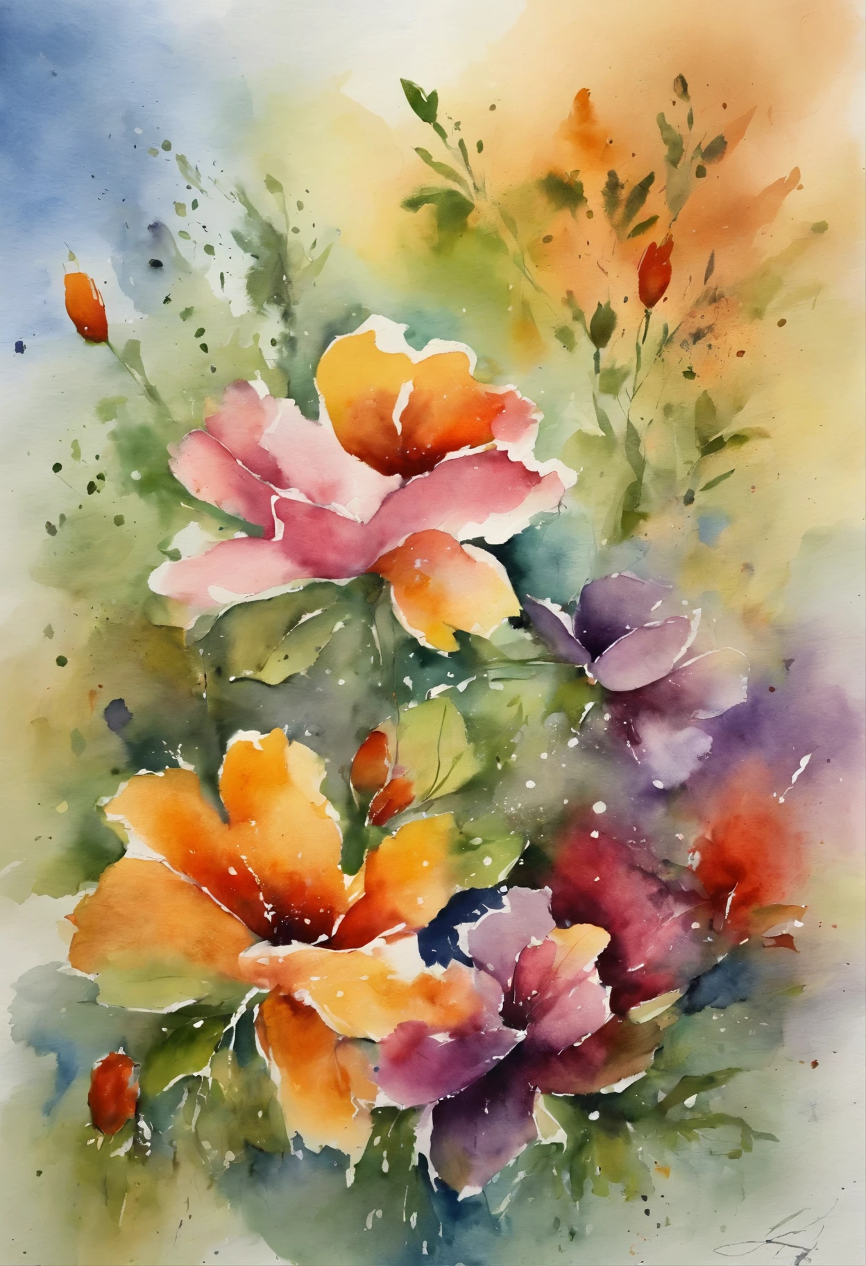 A heartwarming painting with splatter background and spray paint effect, author:Eugenius Zack, watercolor art, author:Carolee Lotz, Watercolor paintsing, Watercolor paintsing style, Watercolor detailed art, by Reuben Tam, watercolor numbers, Watercolor paints, Detailed watercolor painting, watercolor art, Grzegorz Rutkovsky