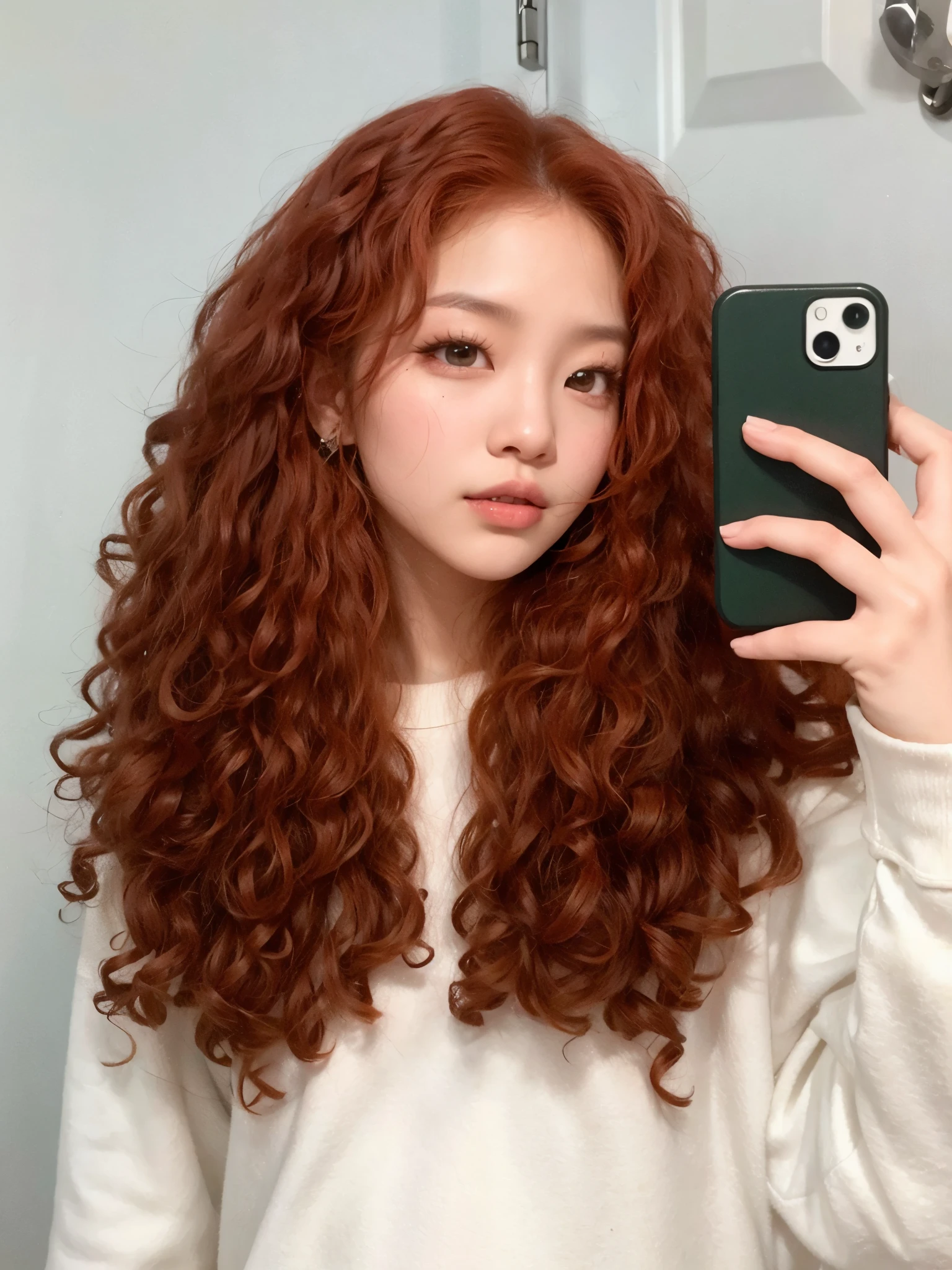 Jennie kim cacheada e ruiva