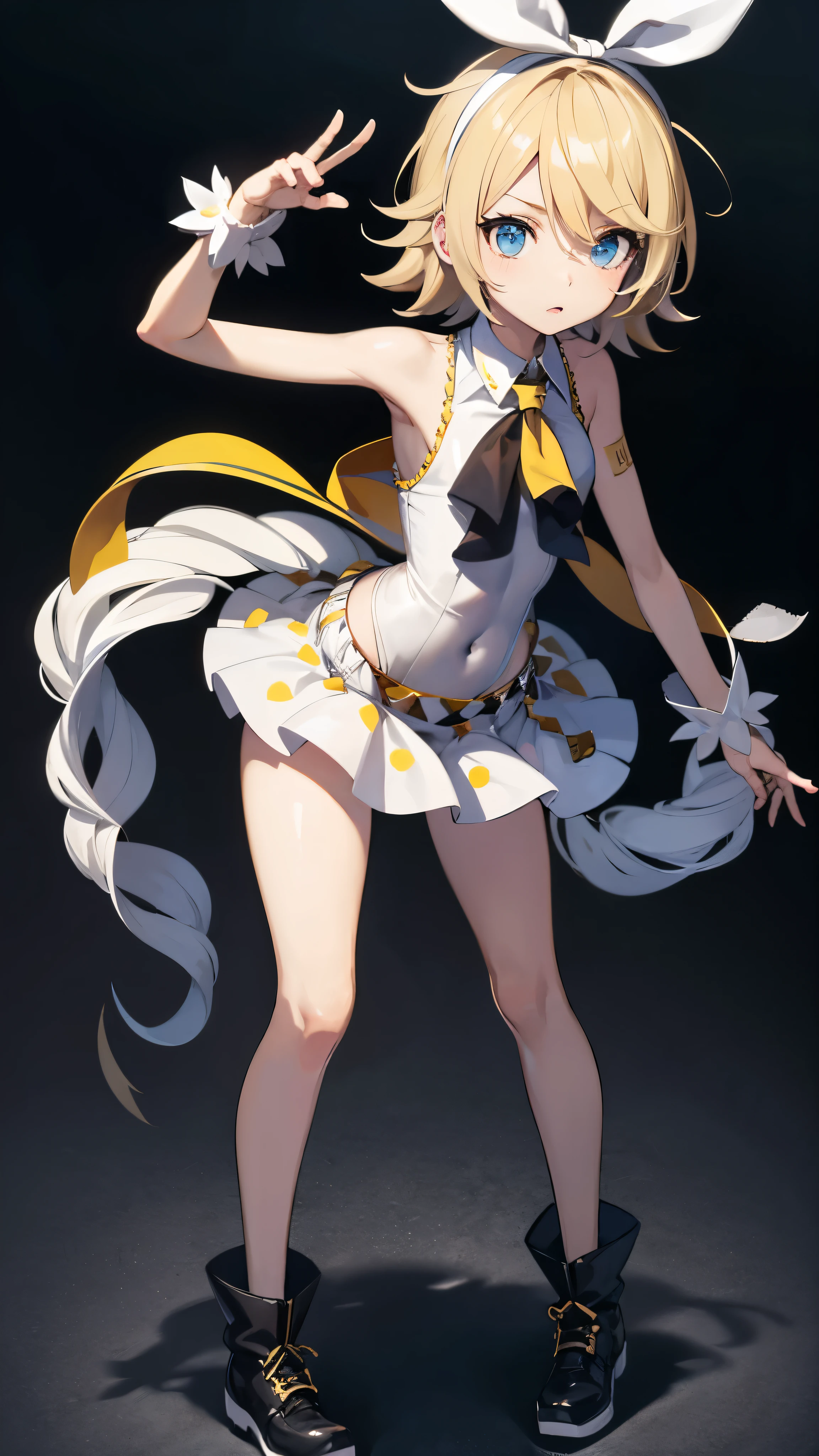 (masterpiece, best quality:1.3),beautiful detailed glow,best illuminate,(((best quality,textile shading,ultra detailed))),extremely detailed CG unity 8k wallpaper,Highly Detailed beautiful and aesthetic,best light,high resolution,detailed,dynamic lighting , 1Character , pastel washed out colors , cell shade , soft, muted shades ,gentle colors,
She wears a sailor-style fuku uniform with a navy blue skirt and a white leotard, The sailor collar features golden trim and a crimson ribbon at the center, Over her fuku, she dons a sleeveless, orange and blue gi, The gi features the recognizable Capsule Corp, emblem on the chest, She wears golden hoop earrings, A crimson and gold tiara adorns her forehead, A silver choker with a crescent moon pendant dangles gracefully from her neck, White, fingerless gloves with golden trim and orange wristbands , white knee-high combat boots with blue soles,
Beautiful girl , extremely long hair , twin drills hair style , purple hair , blue eyes , age 23