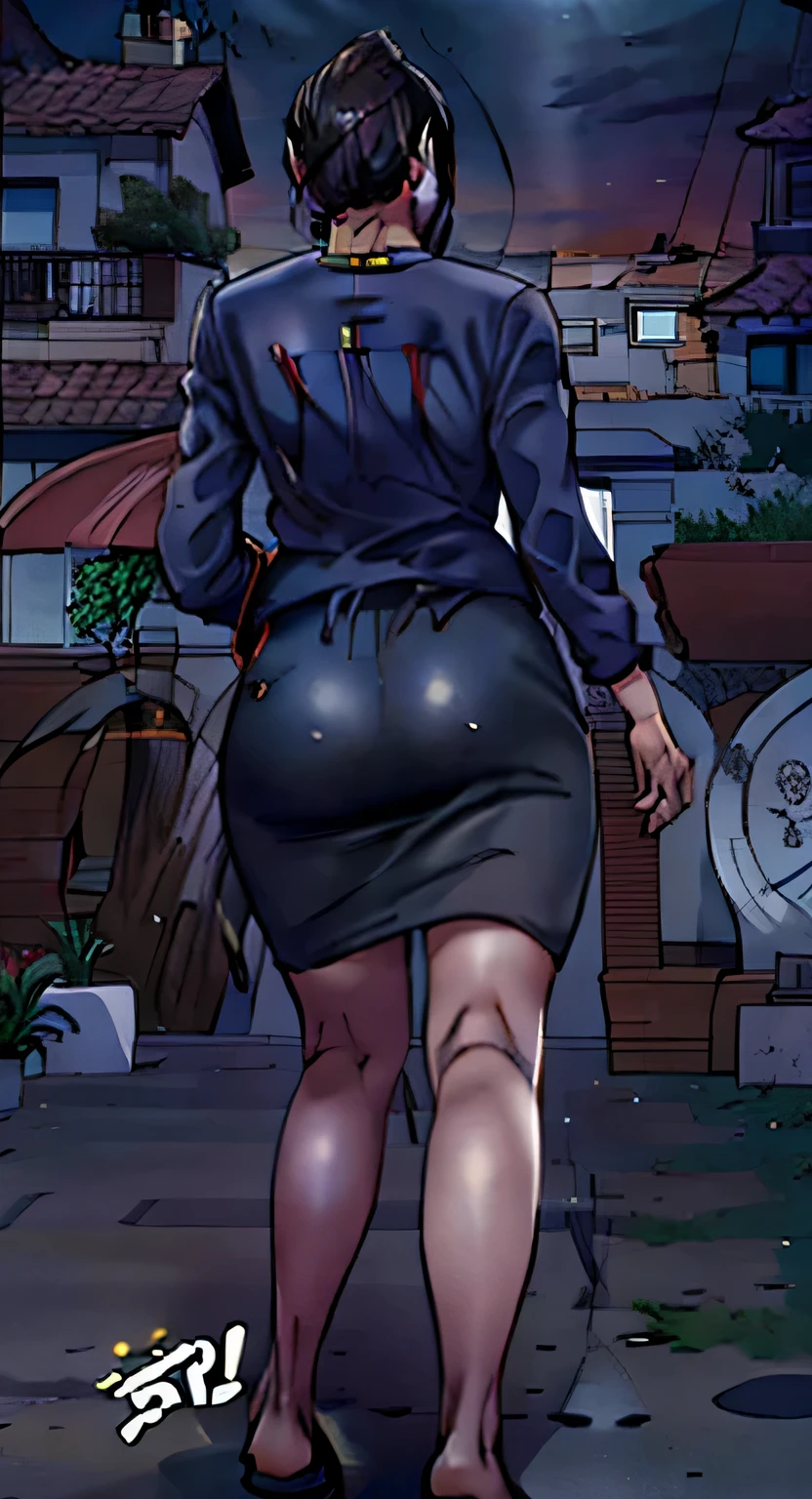 Chica anime con falda ajustada caminando por la calle con un bolso., (SFW) seguro para el trabajo, manha, anya from the spy family x, kda, arte giganta, art gta 5 comics, grueso, bbwchan, colegiala realista, 8k comic art, webtoons, un hiperrealista , caminando al trabajo, forest city streets behind her