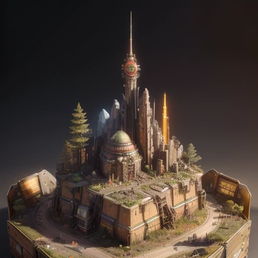 6598年Mars realistic model, (bifurcation, original photo, best quality, masterpiece:1.4),SteampunkCyberpunk6820 City,(CyberpunkMars light:1.3), Mars (related to land),(in a small nature box:1.3),Isometric, small nature, landscape on foundation,landscape,