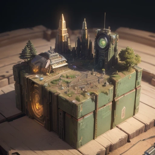 6598年Mars realistic model, (bifurcation, original photo, best quality, masterpiece:1.4),SteampunkCyberpunk6820 City,(CyberpunkMars light:1.3), Mars (related to land),(in a small nature box:1.3),Isometric, small nature, landscape on foundation,landscape,