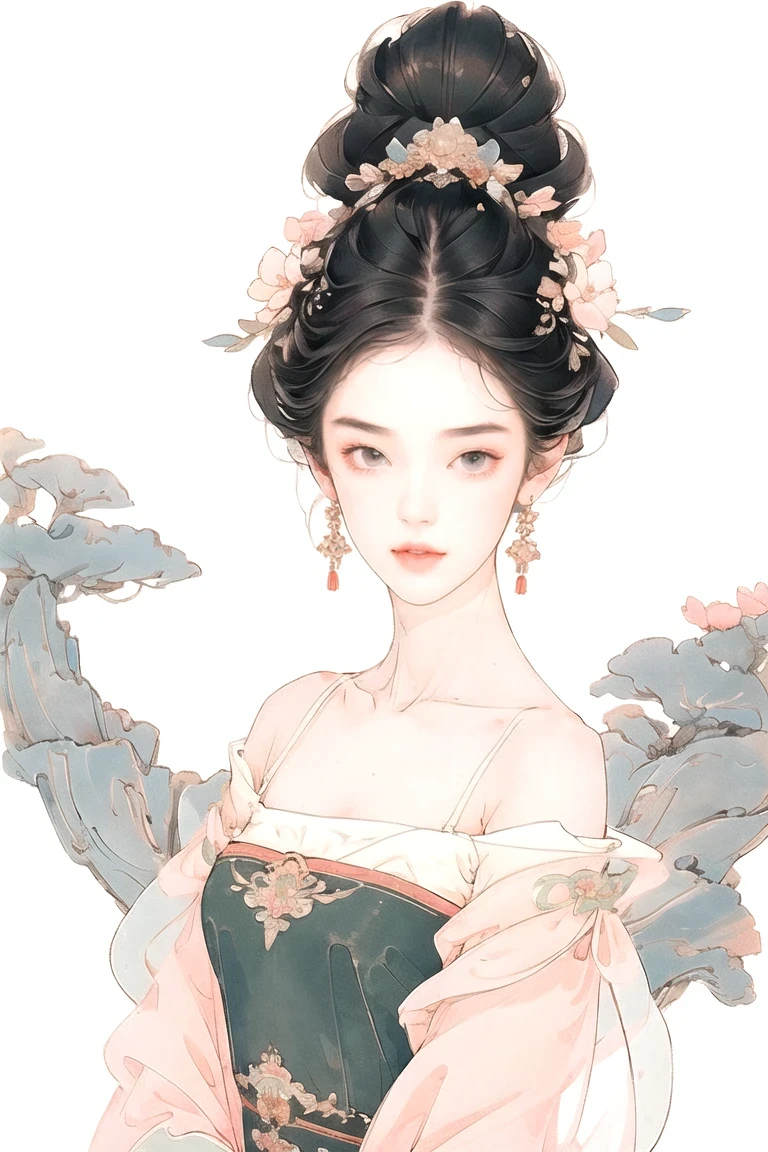 Rear view, (flat chest), Dentate skin, (), Fashion trendy beautiful pretty girl, Gentle and charming beautiful Chinese girl, 10 years oldand sexy collarbone, charming oval face, double eyelids, Smart peach blossom eyes, pink lips, small nose, bare shoulders, focus on face, Close-up face, ultra high definition, Ultra-clear, Full body image, Ultra-thin and translucent, Sweet and playful upper body, perspective