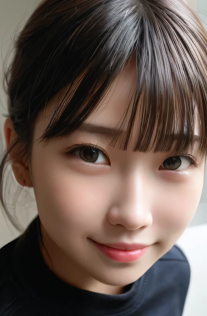 masterpiece, highest quality, 8K, disorganized, (Upper body:1.4), white shirt, beautiful girl, cute face, looking at the viewer, (smile:1.3), surreal, High resolution, photo shoot, film grain, chromatic aberration, sharp focus, HDR, face light, dynamic lighting, cinematic lighting, professional shadow, simple background, (simple background:1.4), most detailed, very detailed, super detailed, finely, real skin, delicate features, detailed face and eyes, sharp pupils, realistic student