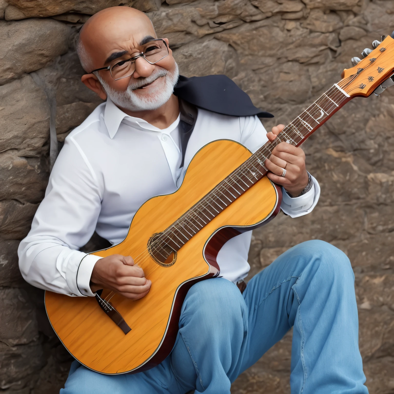 Coelho tocando guitarra 