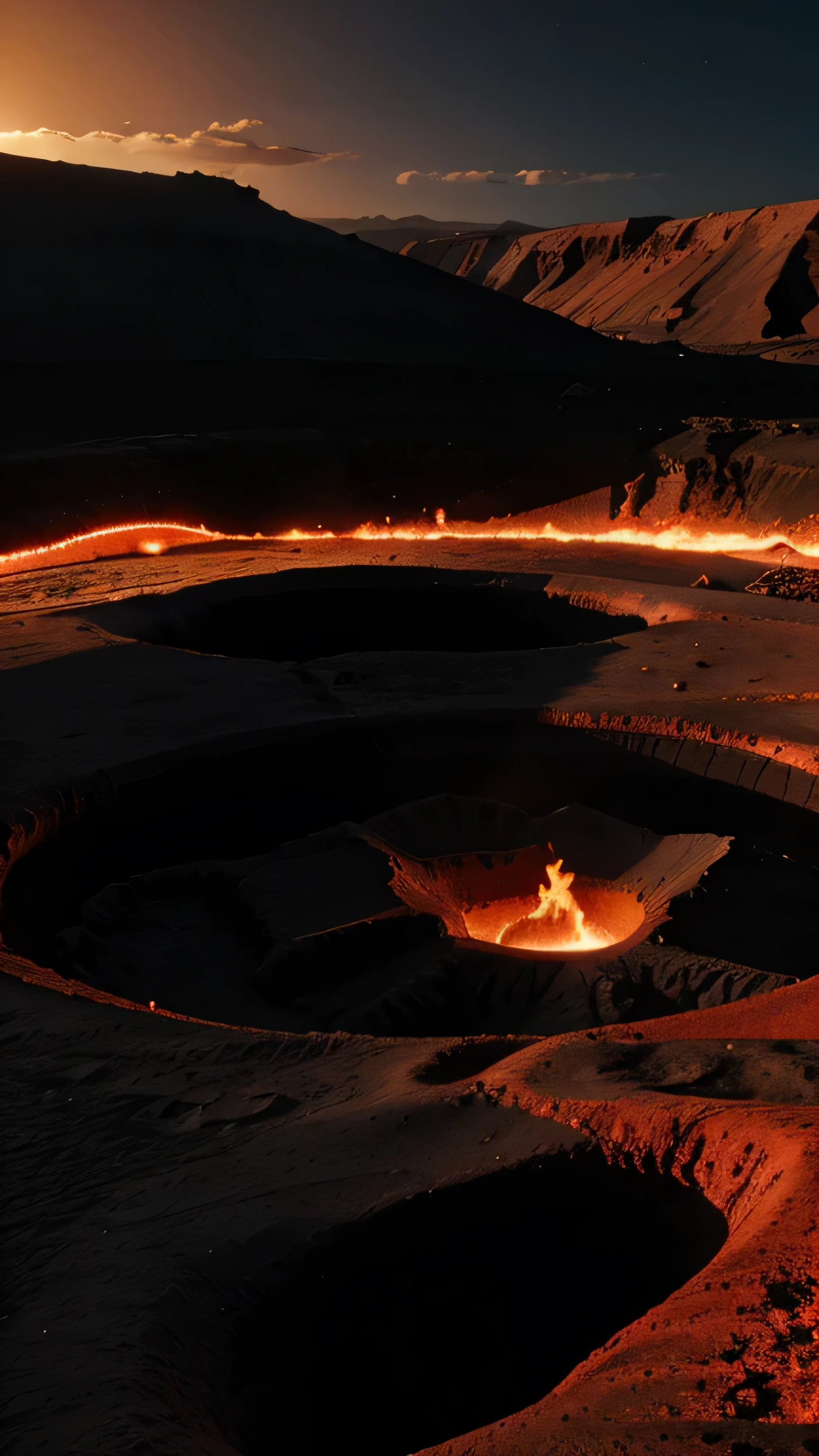 Darvaza lava crater, 8k, high resolution