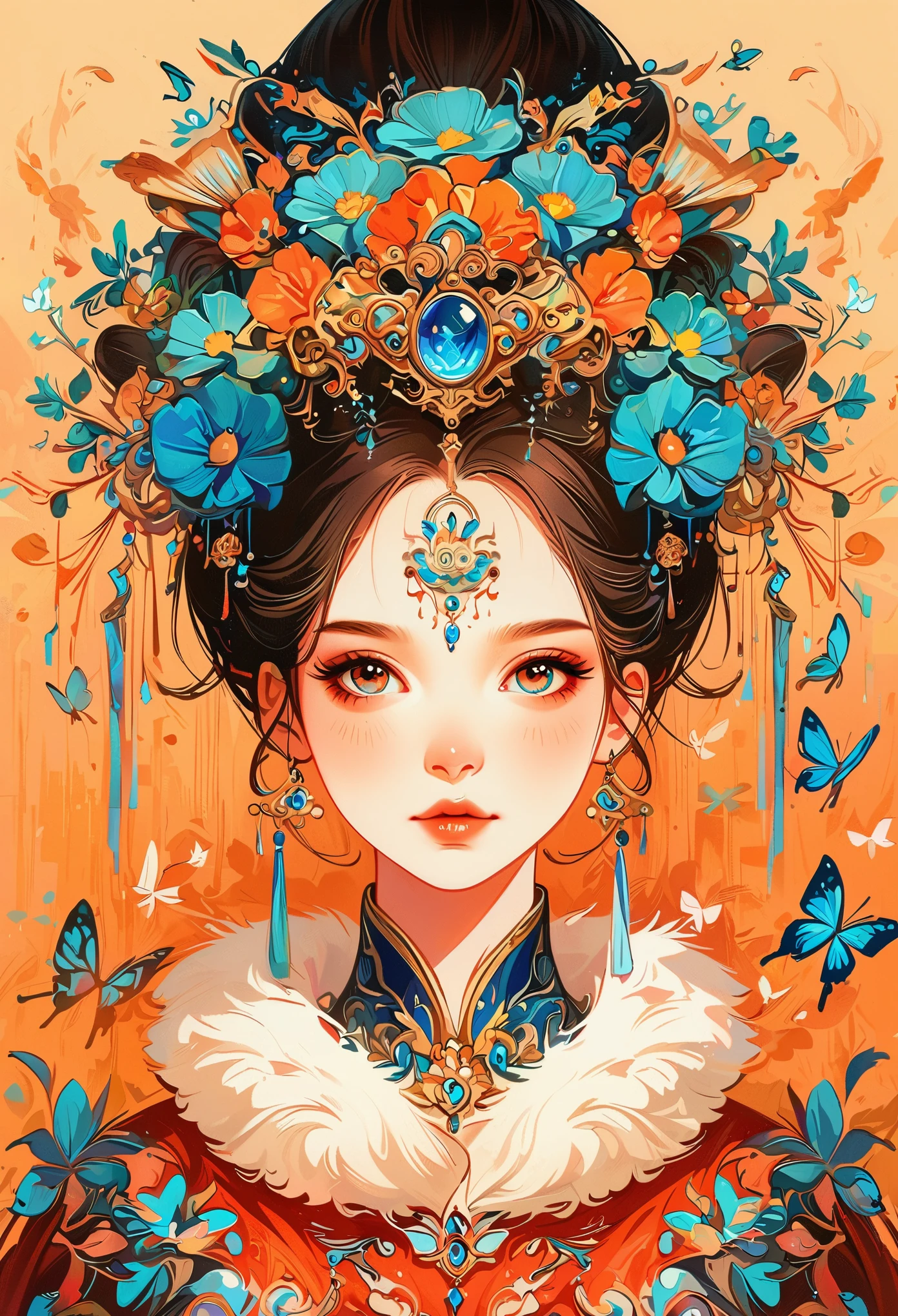 A woman holding a mask,Close-up of butterflies around, Yang Jie’s digital art, CG social trends, fantasy art, Beautiful digital art, Beautiful digital illustrations, Beautiful digital artwork, Gorgeous digital art, beautiful Gorgeous digital art, 8k high quality detailed art, very Beautiful digital art, stylized digital art, digital art fantasy, beautiful fantasy art portrait