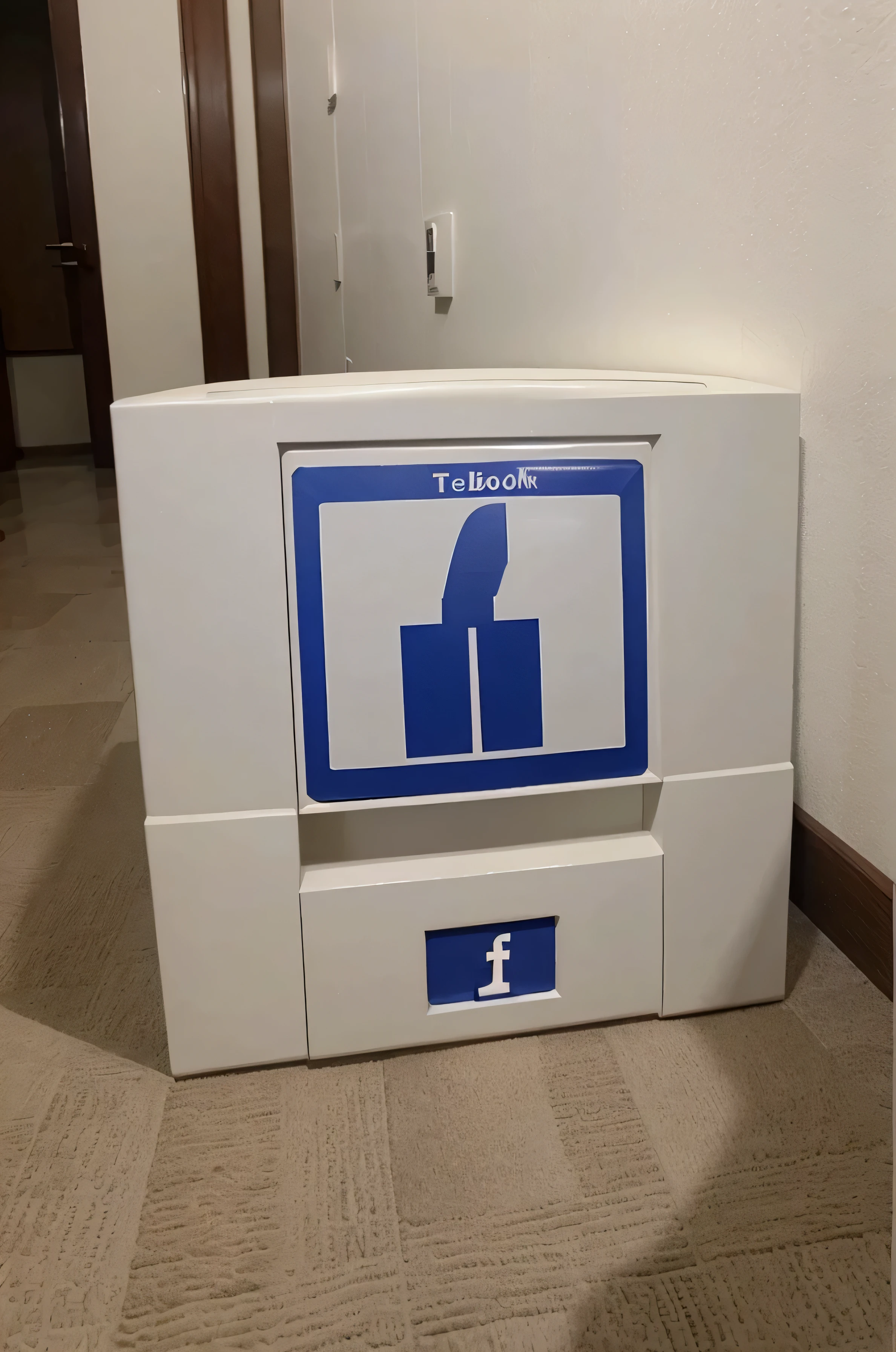 Pria muda duduk di atas logo facebook menggunakan kaos bertulisan kendhy dengan latar belakang profil kendhy tafulu 3D