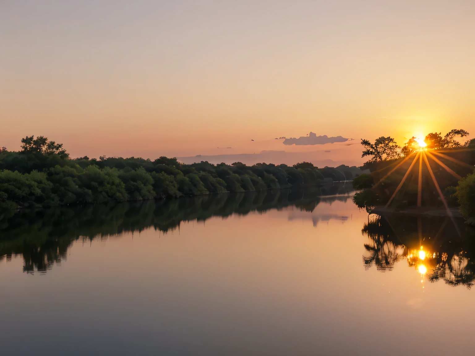 pond in evening，Sunset scenery among trees by the water, water reflecting suns light, The Sunset warms the spring, Sunset, reflection on water, The most beautiful Sunset, big double Sunset, Wonderful reflection of the sky, Sunset photos, Sunlight reflected on the river, Beautiful and spectacular dusk,